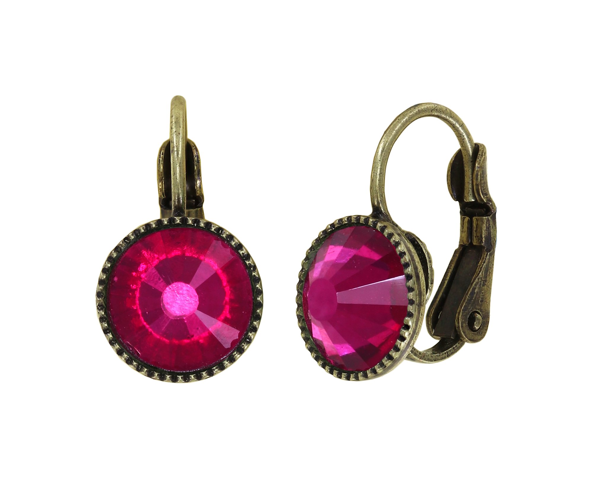 image for Earring Eurowire Black Jack Coralline / Dark Rose  