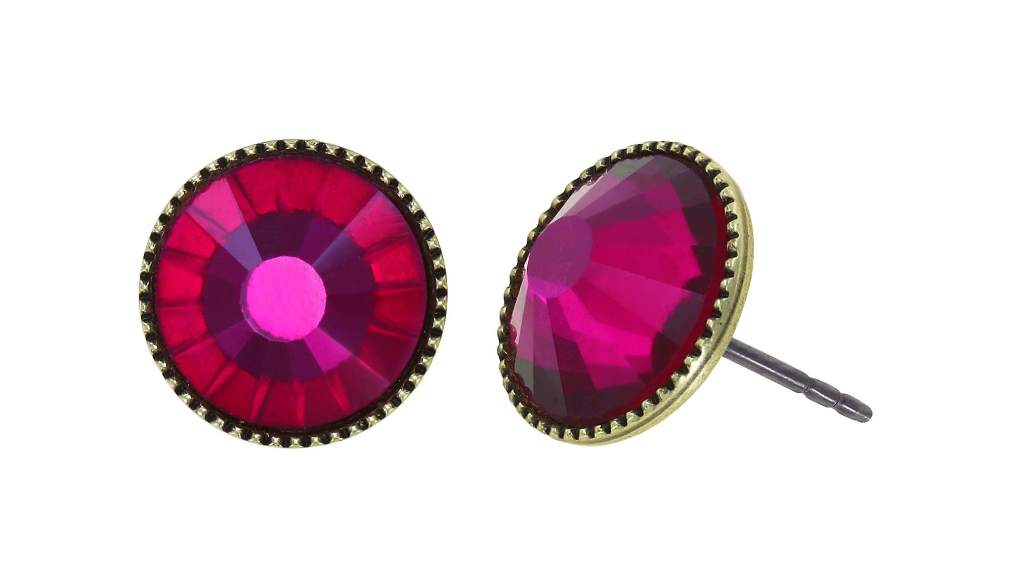 image for Earring Stud-Flat Black Jack Coralline / Dark Rose  