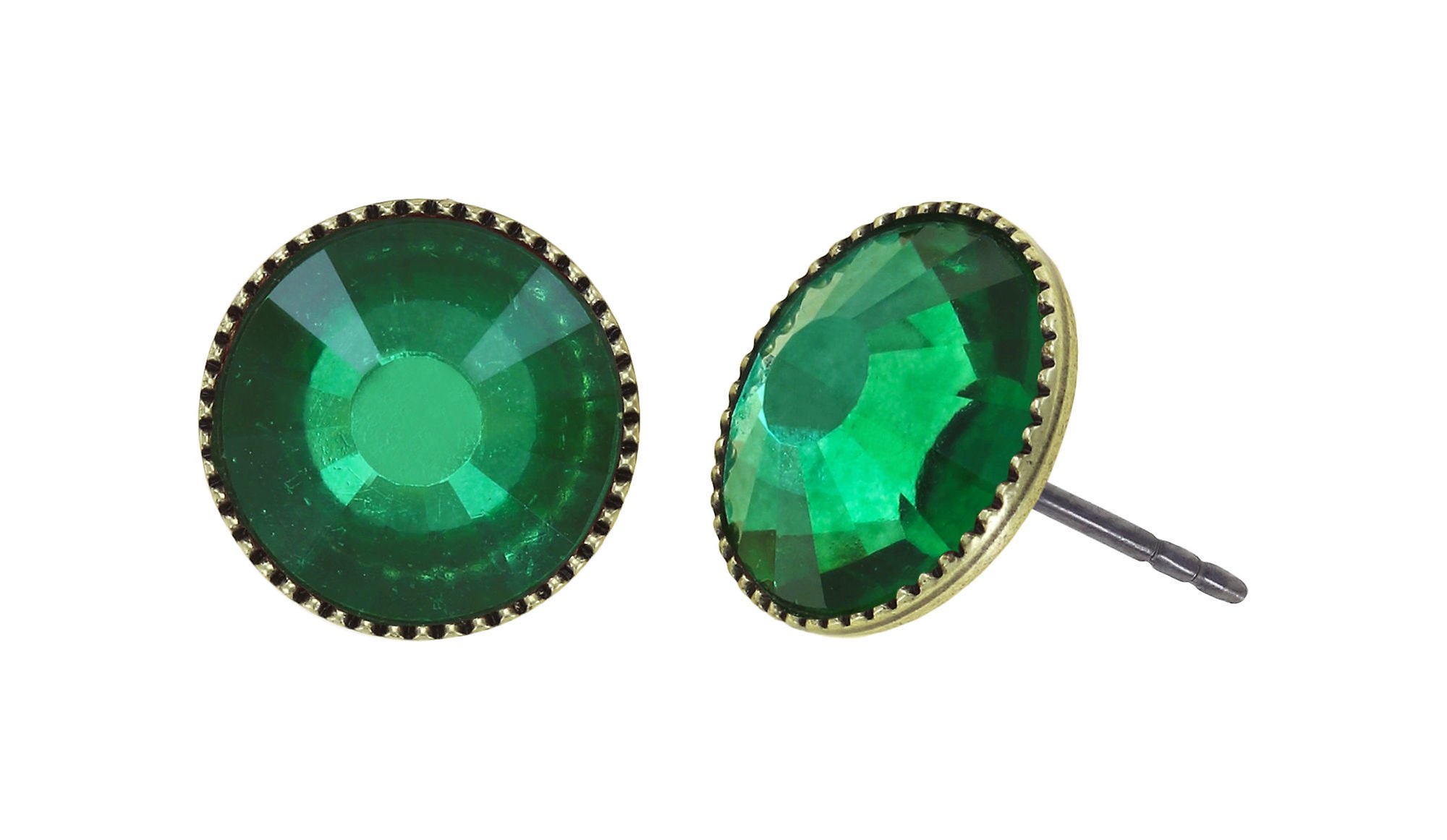 Bild für Ohrstecker flach Black Jack Grün  