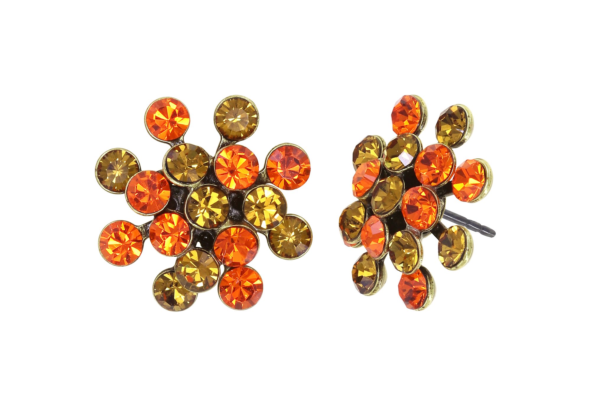 image for Earring stud Magic Fireball Orange / Yellow  mini