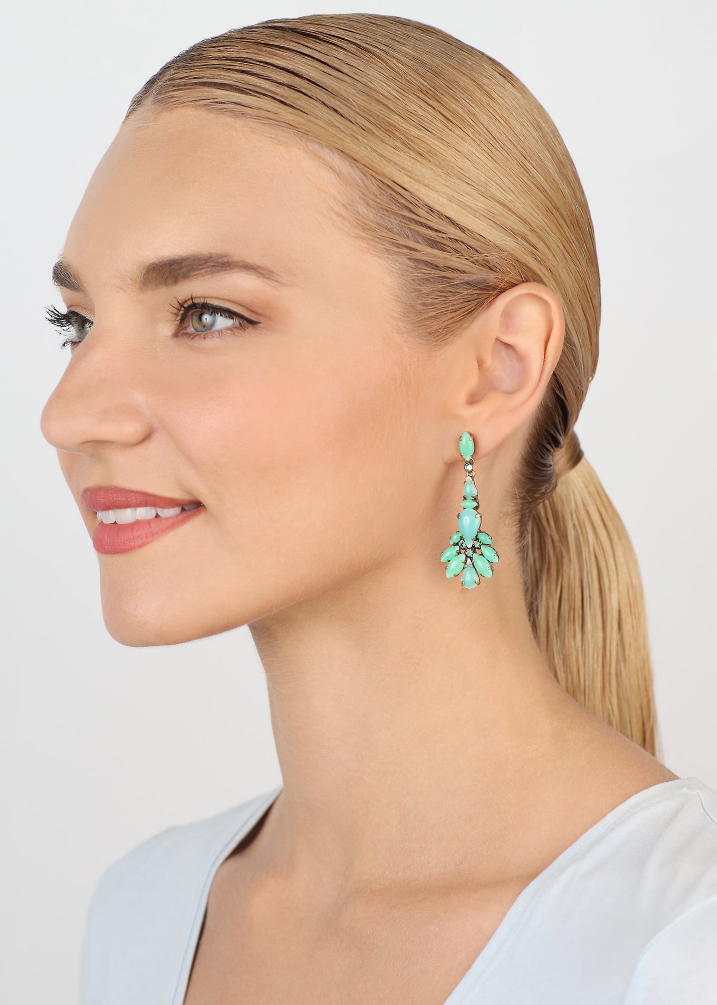 image pour Clou d'oreille pendant Vichy Vert  