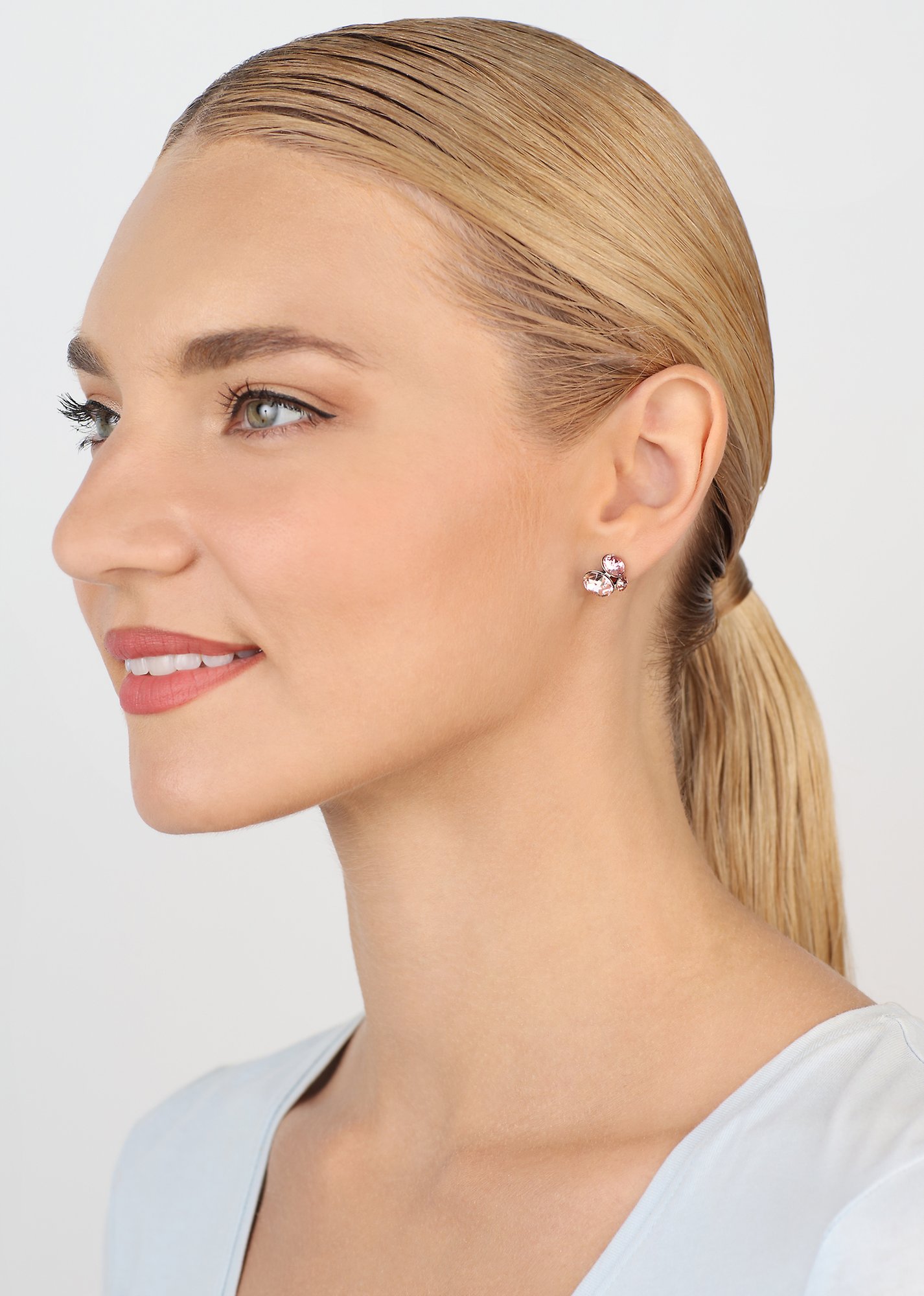 image pour Clou d'oreille Disco Star Beige / Rose  