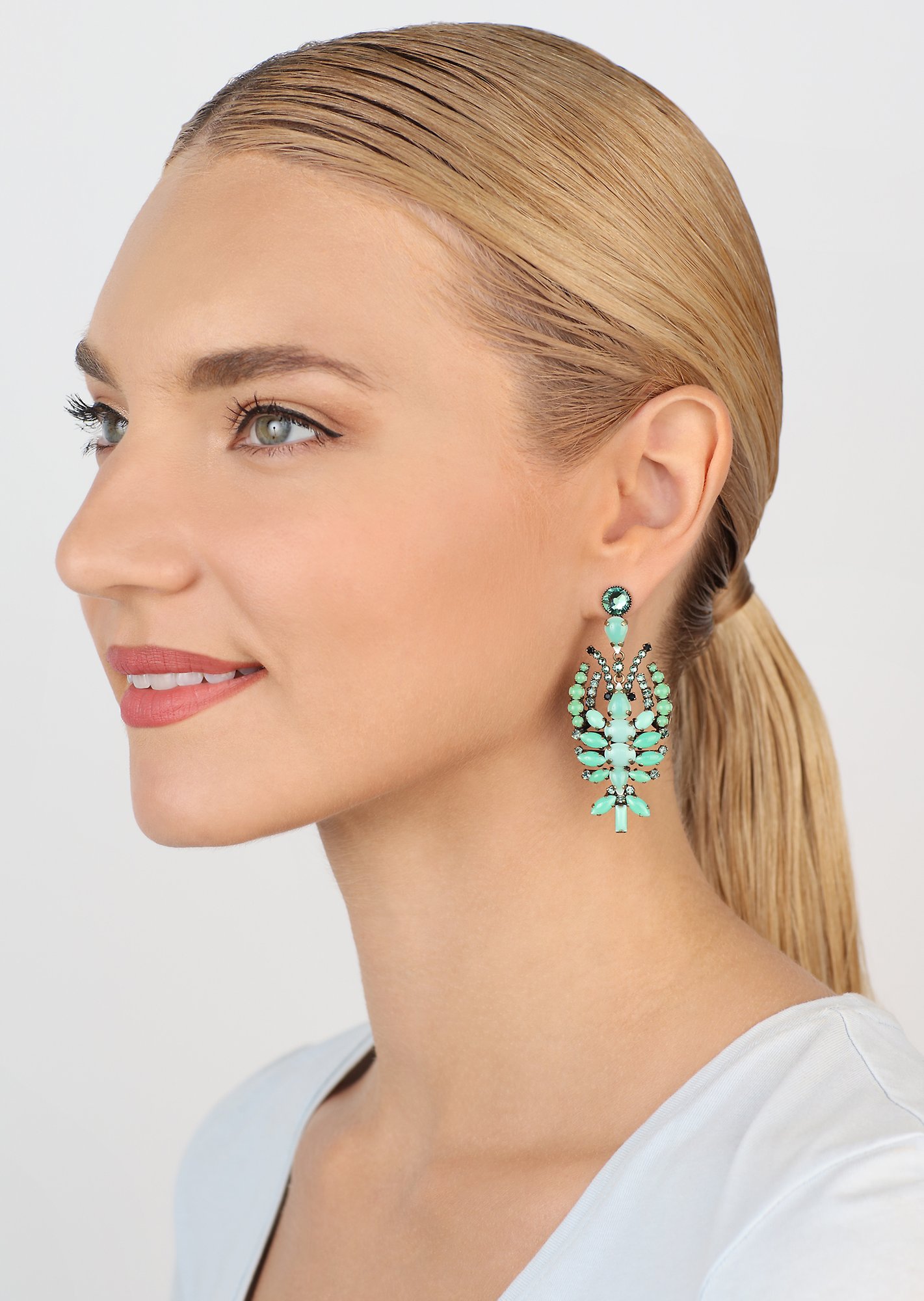 image for Earring Stud Dangling Beach to Bar Green  