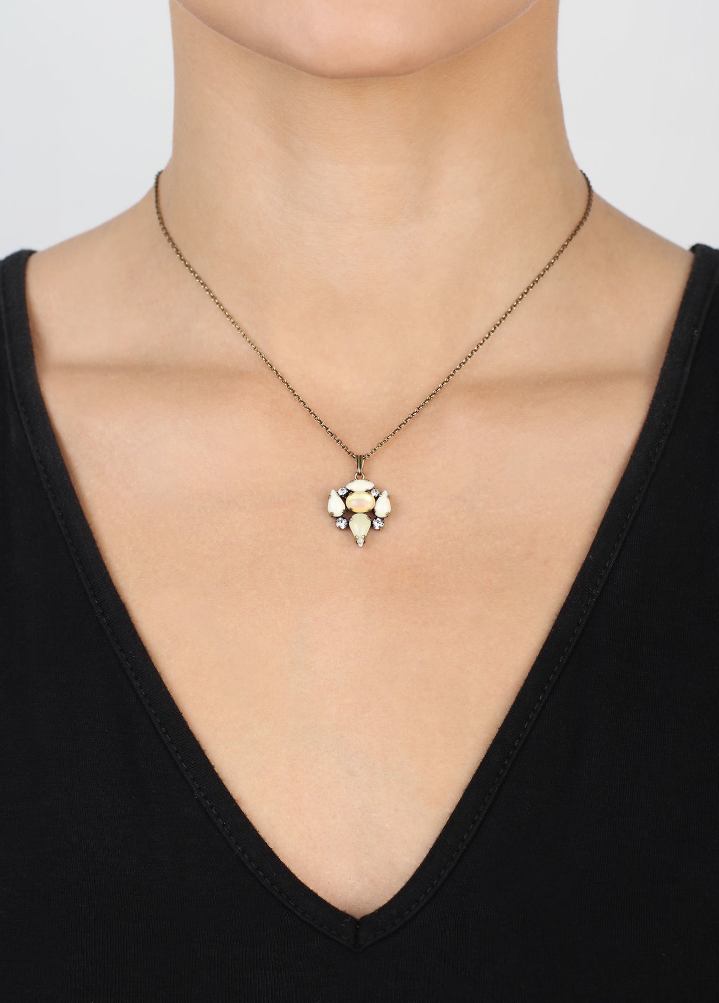 image for Necklace Pendant Vichy White  