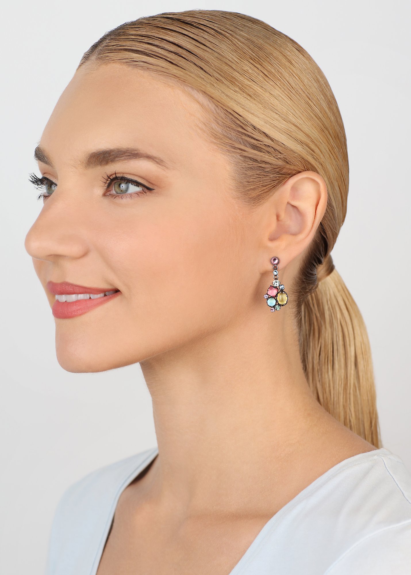 image for Earring stud dangling Jelly Star Pastel Multi  