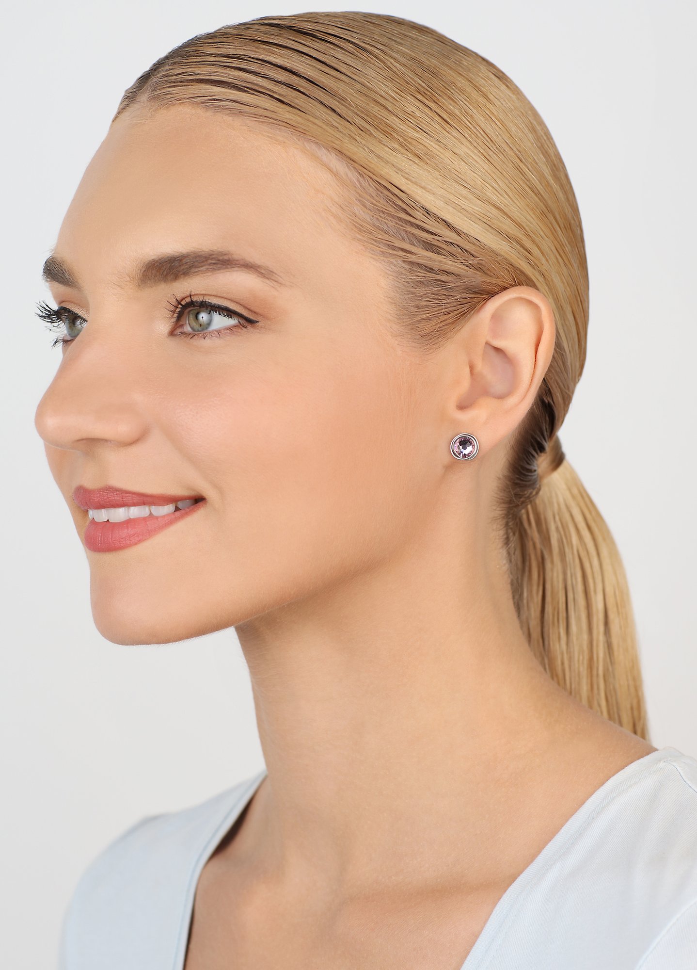 image for Earring Stud Sparkle Twist Lila light amethyst SS 34
