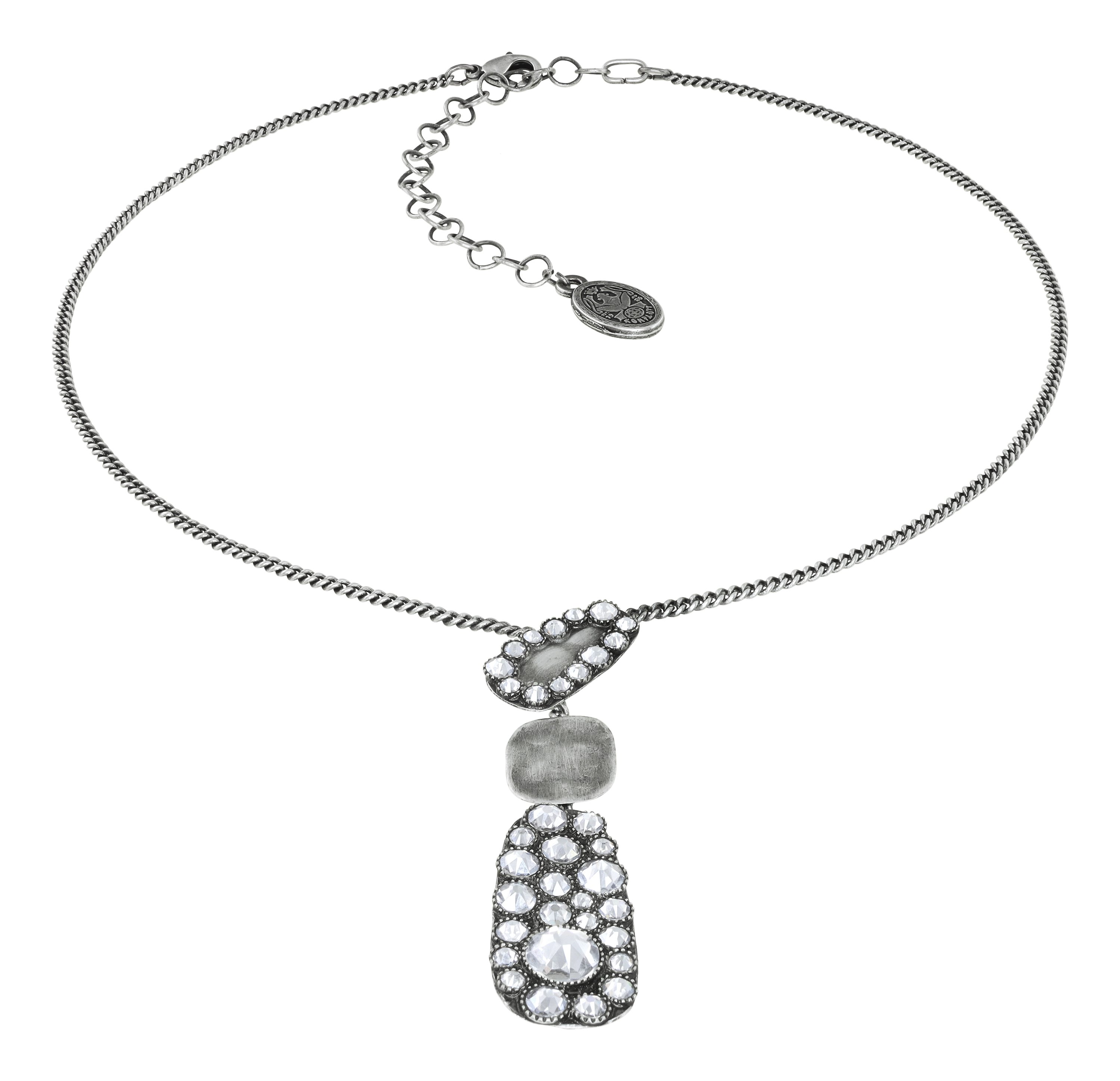 Kép Necklace Business Glam White crystal silver shade 