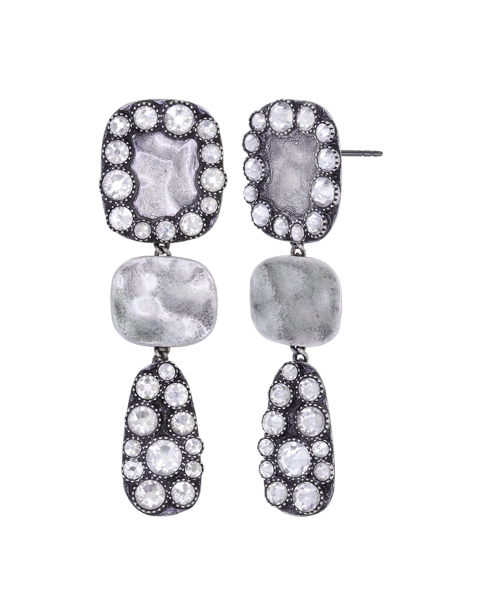 image pour Clou d'oreille pendant Business Glam Blanc crystal silver shade 