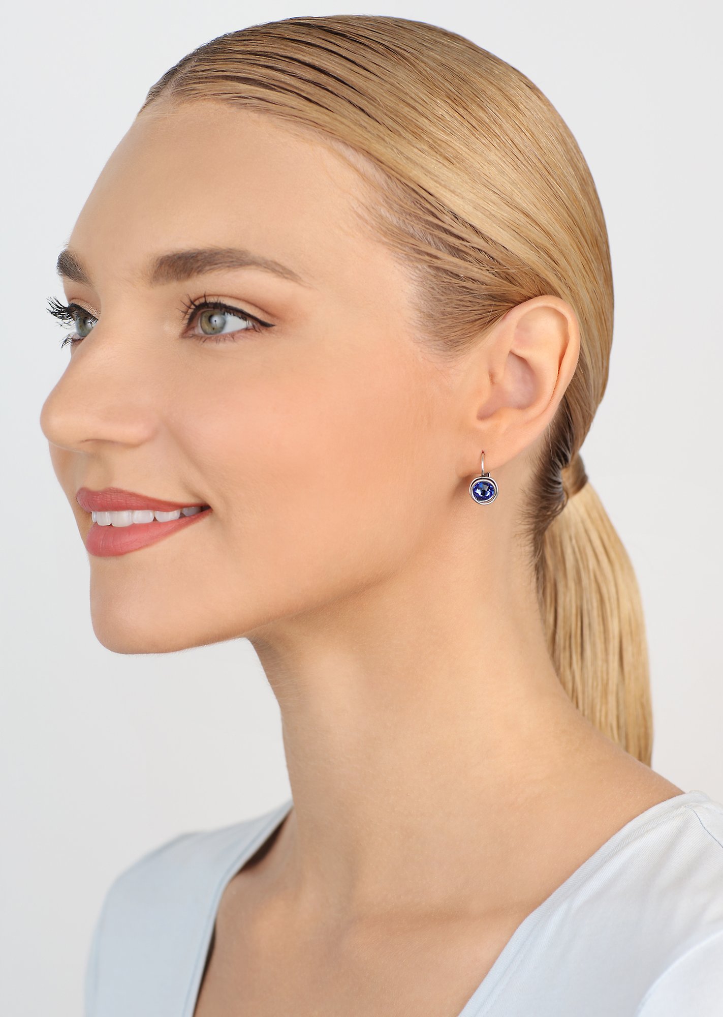image for Earring eurowire Sparkle Twist Blue sapphire SS 34
