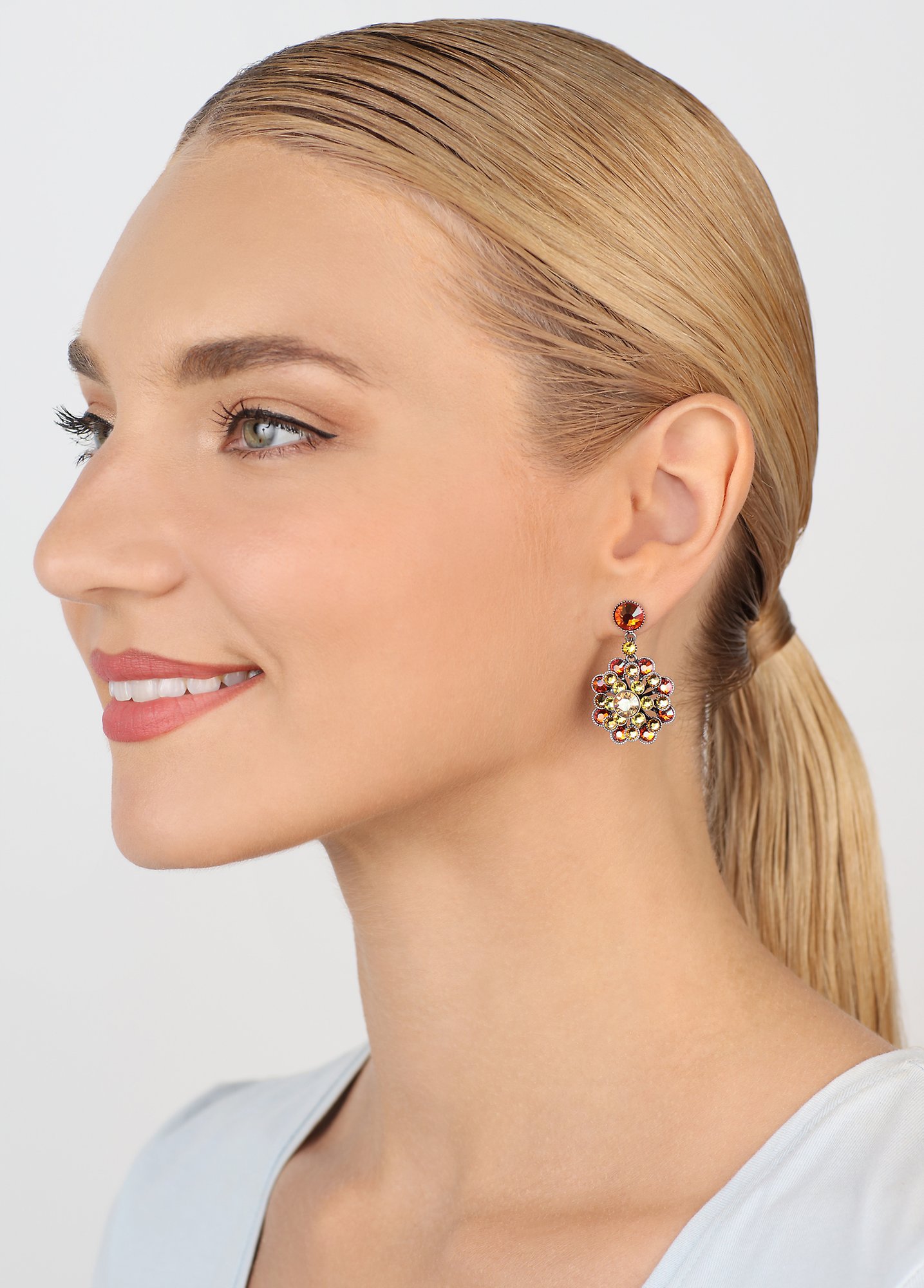 Kép Earring stud dangling Lost Garden Brown  