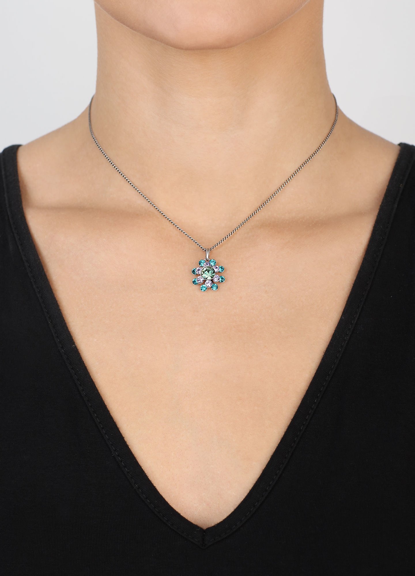 image for Necklace Pendant Lost Garden Green / Lila  