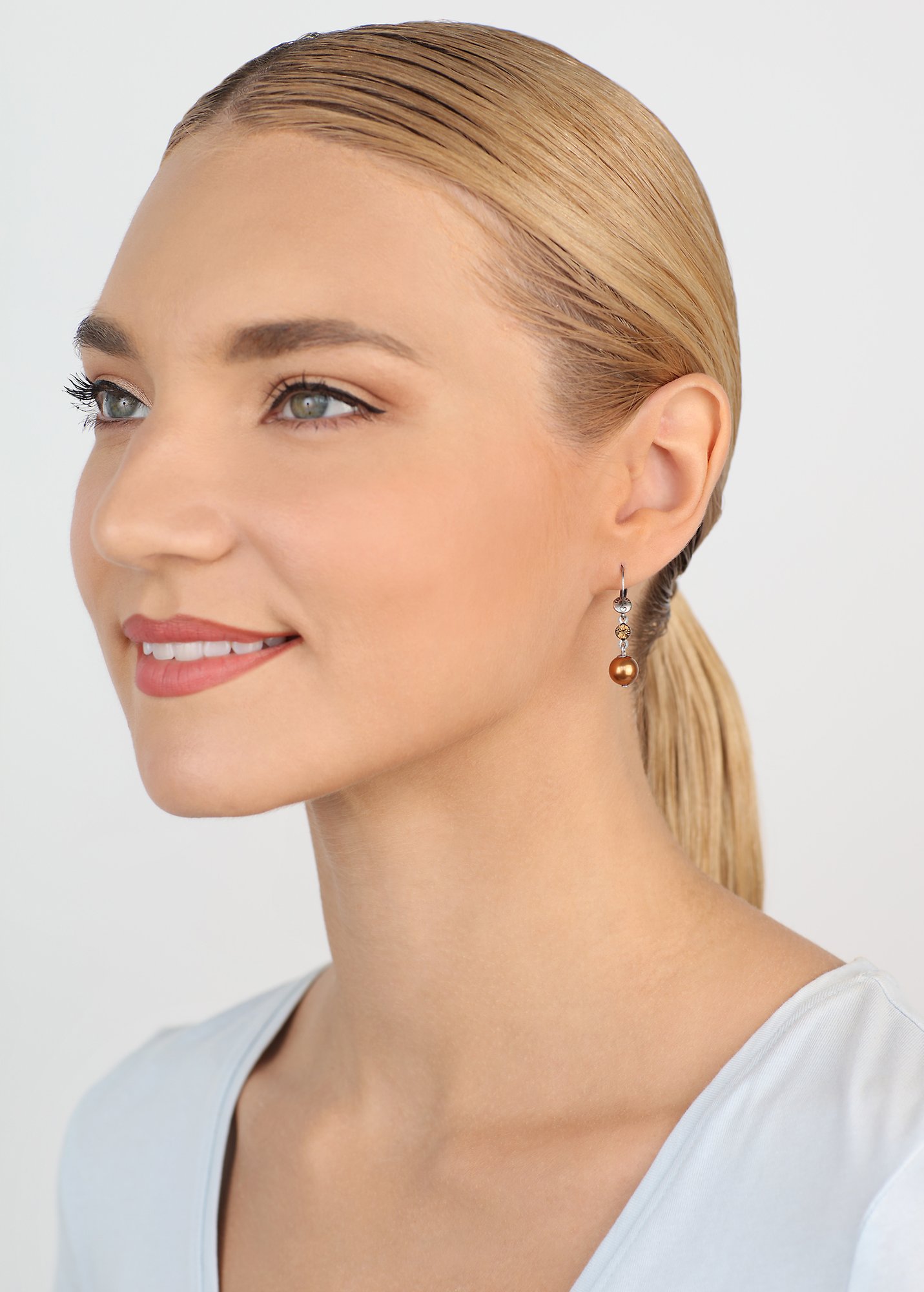 image for Earring Dangling Daily Desire Brown  