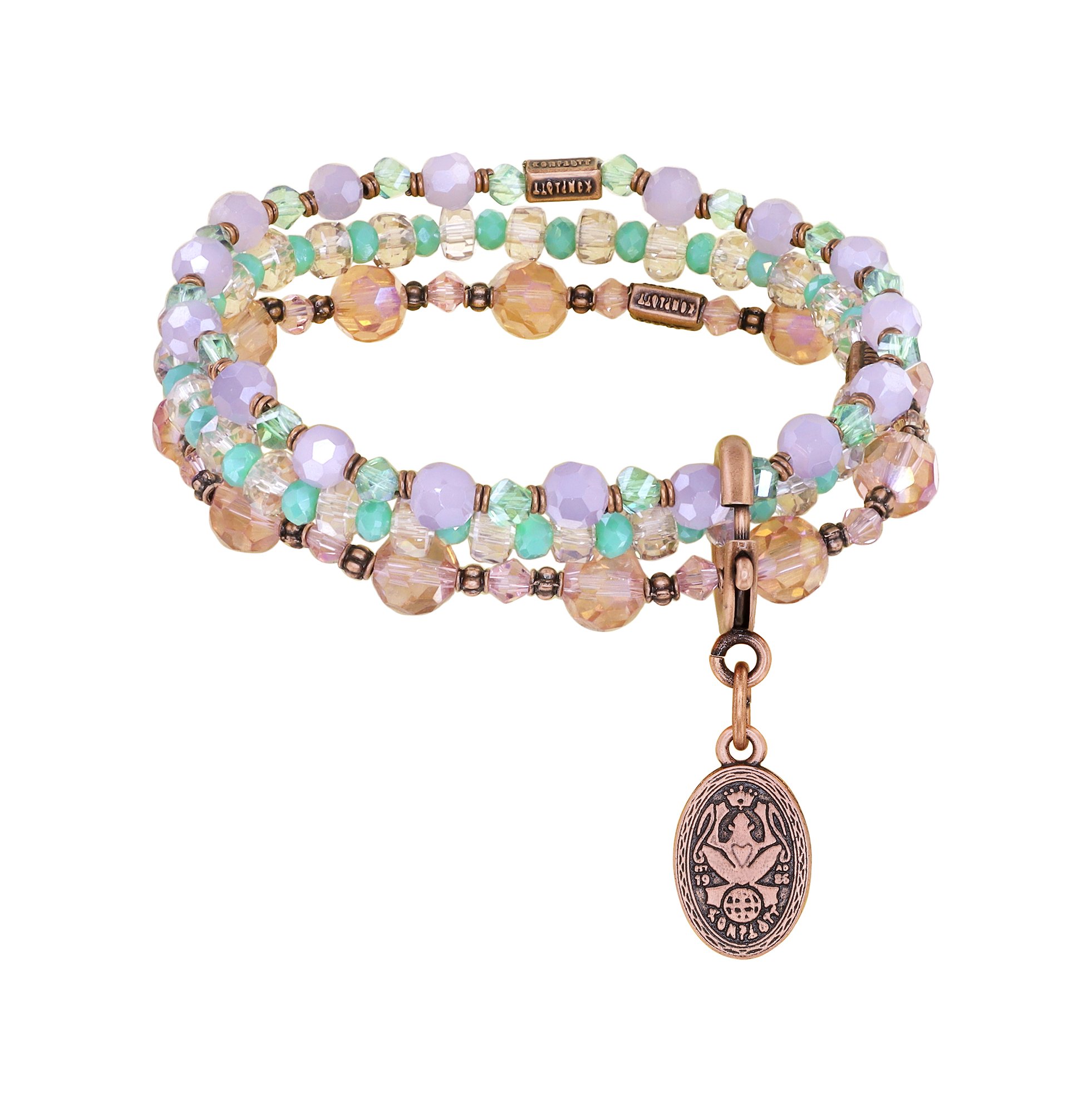 image pour Bracelet élastique Petit Glamour d´Afrique Beige / Vert  
