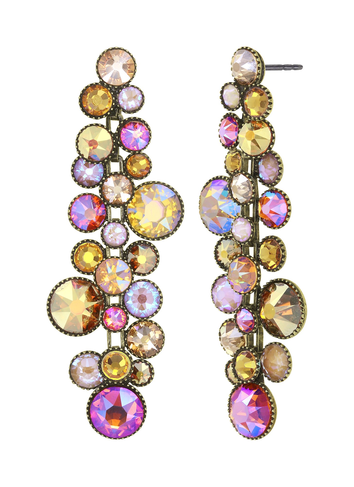 image pour Clou d'oreille pendant Water Cascade Marron / Jaune  