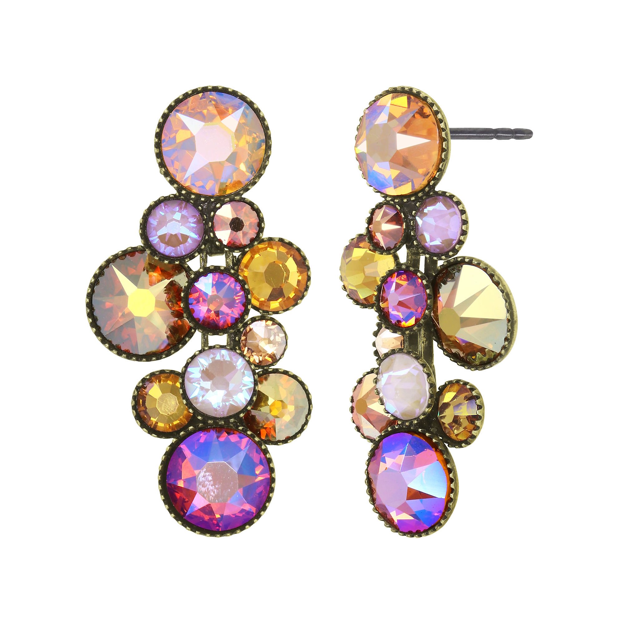 image pour Clou d'oreille pendant Water Cascade Marron / Jaune  