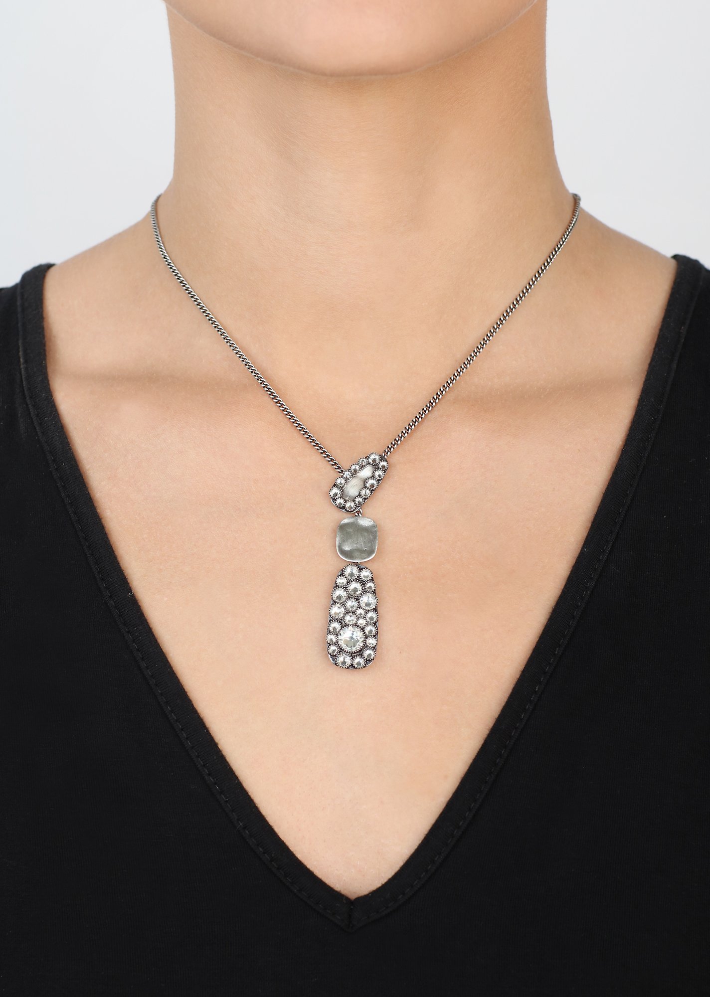 Kép Necklace Business Glam White crystal silver shade 