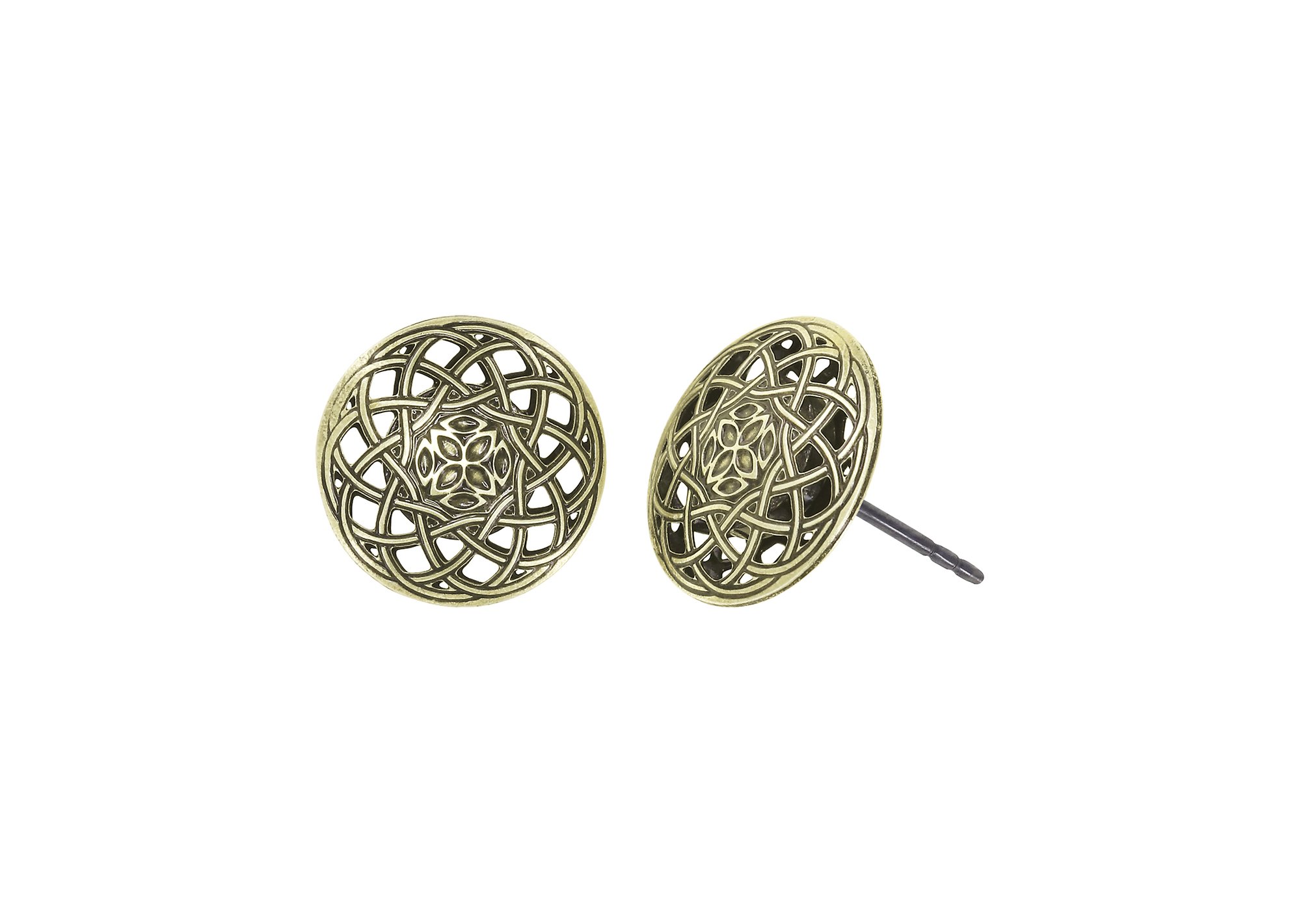 image for Earring Stud Shades of Light Brass  