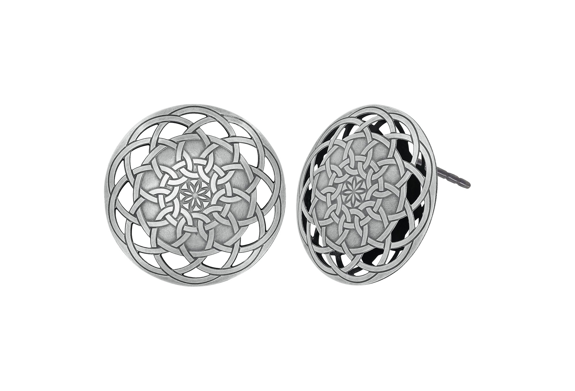 image for Earring Stud Shades of Light Silver  