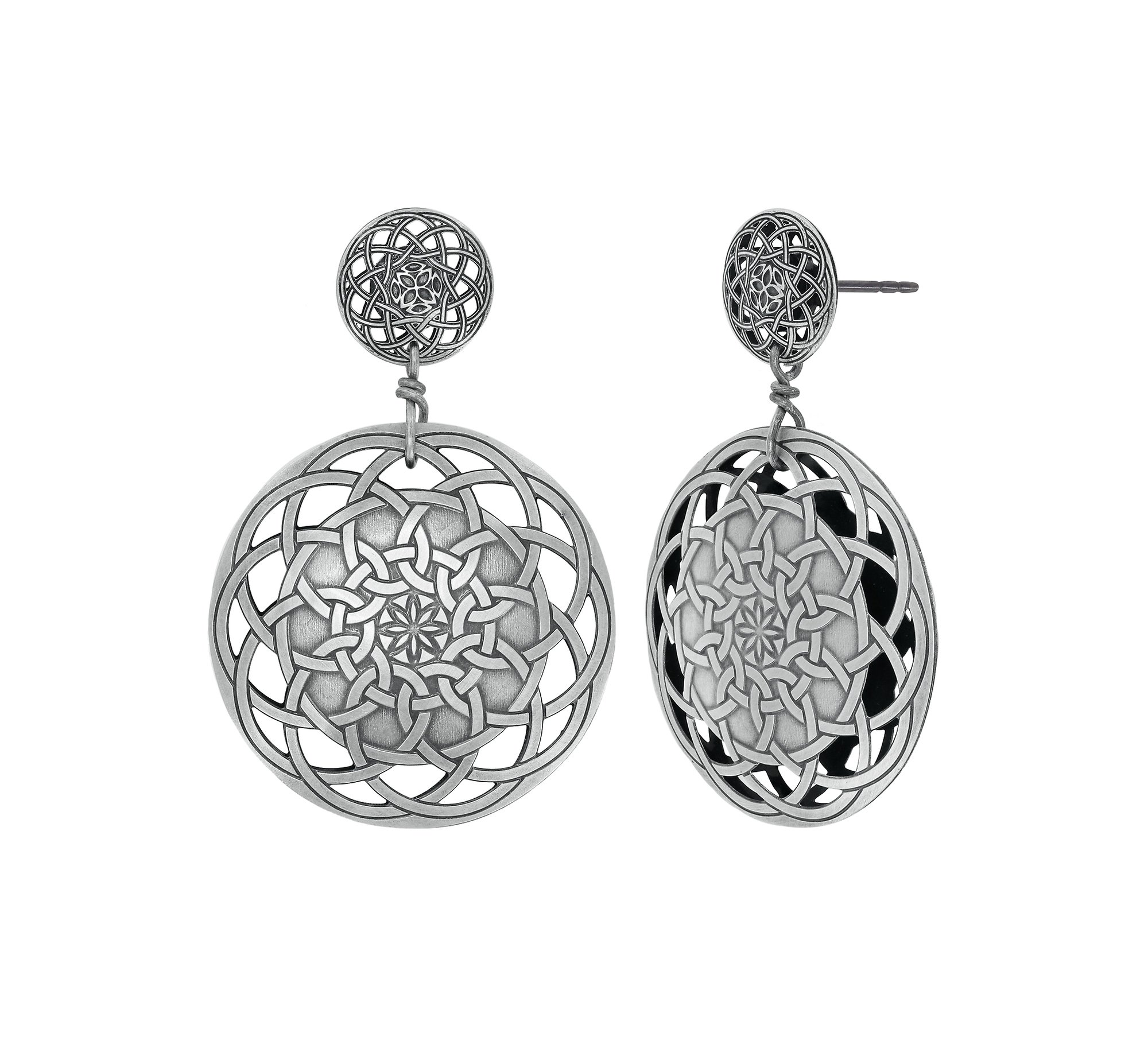 image for Earring Stud Dangling Shades of Light Silver  