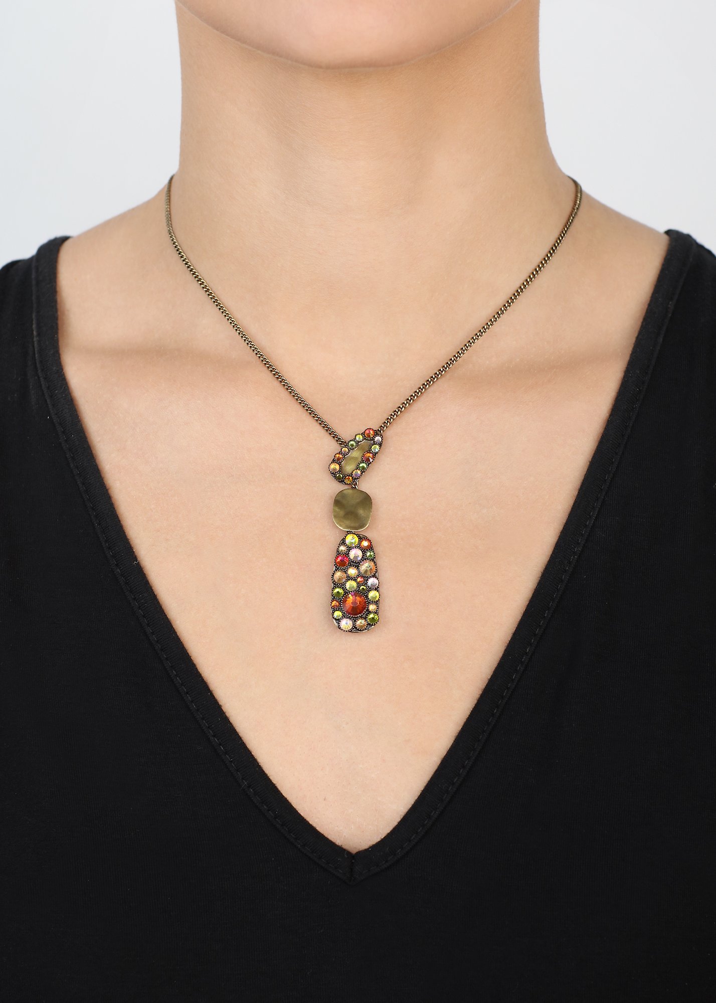 image for Necklace Business Glam Brown / Green  