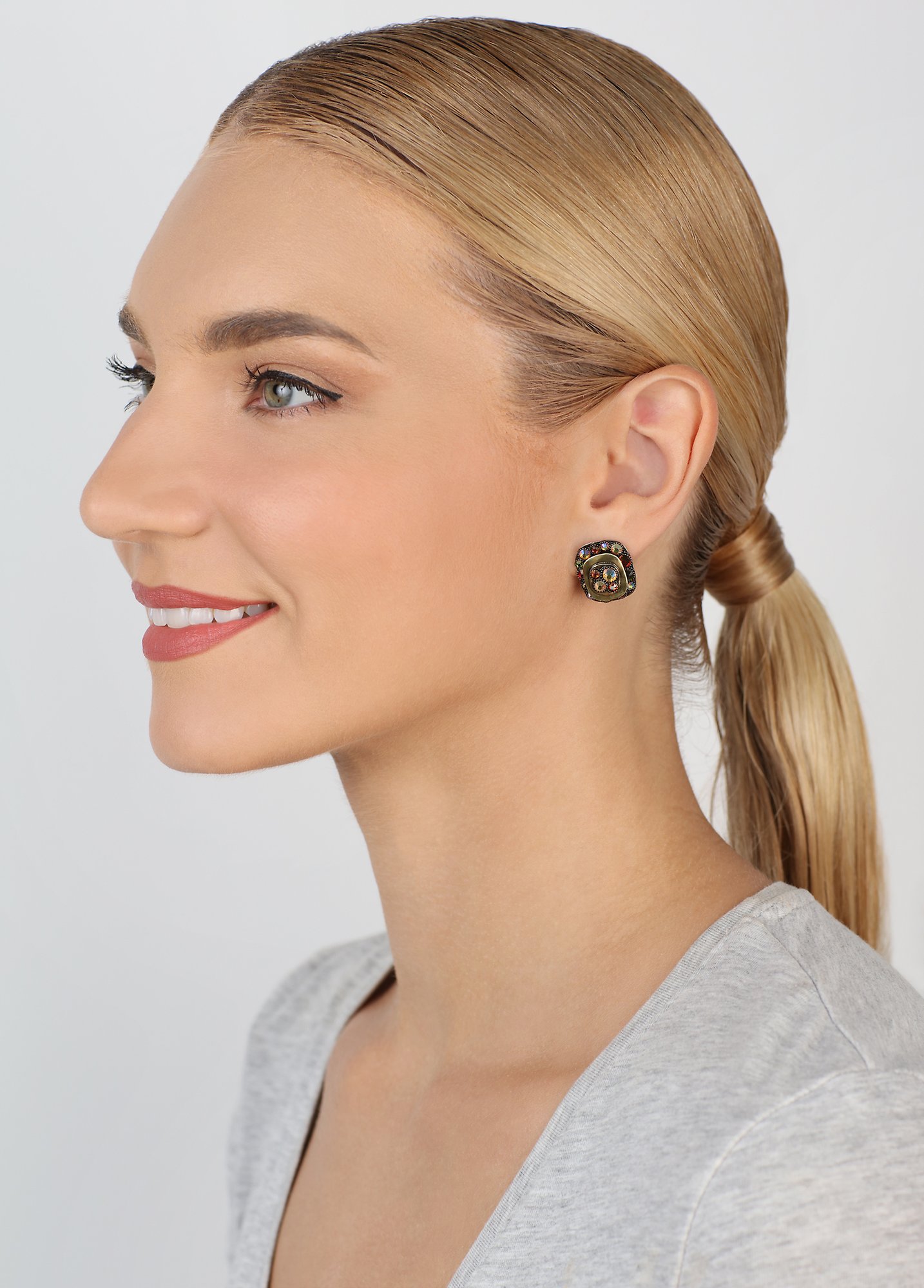 Bild für Ohrstecker Business Glam Braun / Grün  