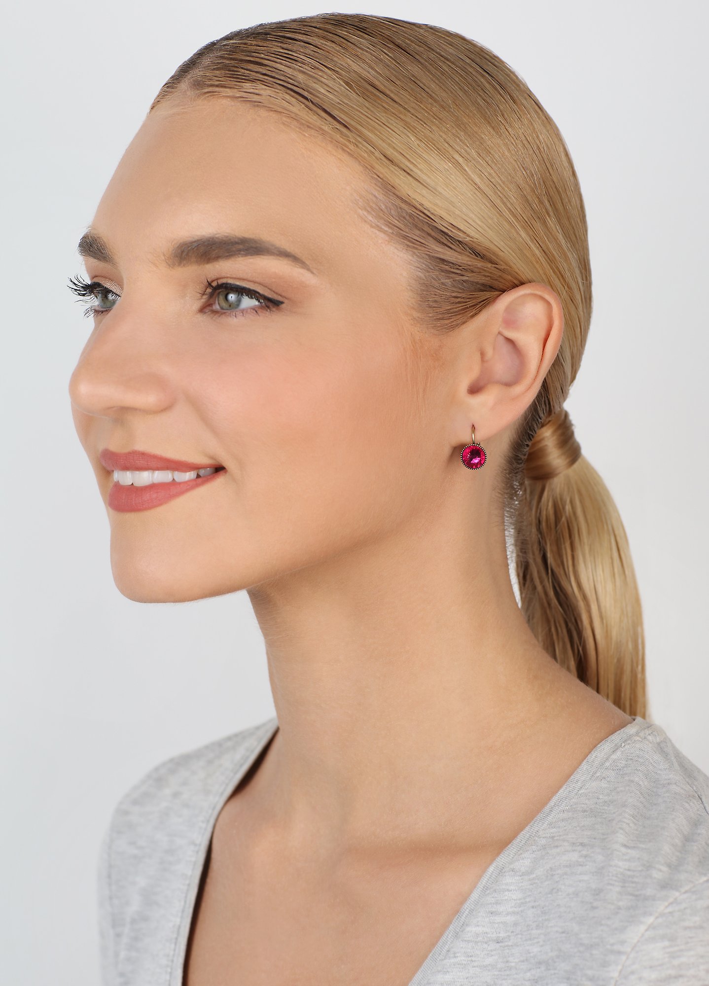 image pour Boucles d'oreilles Eurowire Black Jack Coralline / Rose Foncé  