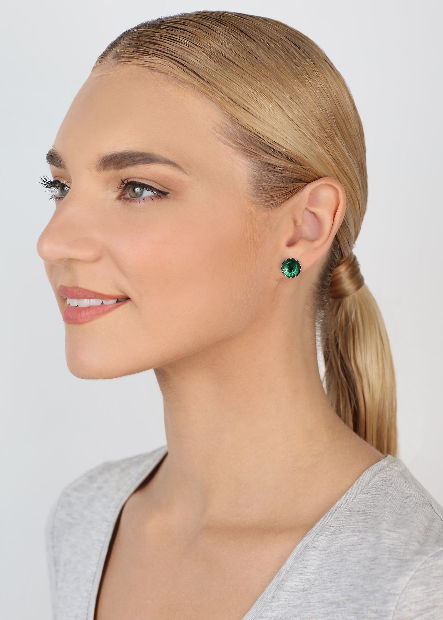 Bild für Ohrstecker flach Black Jack Grün  