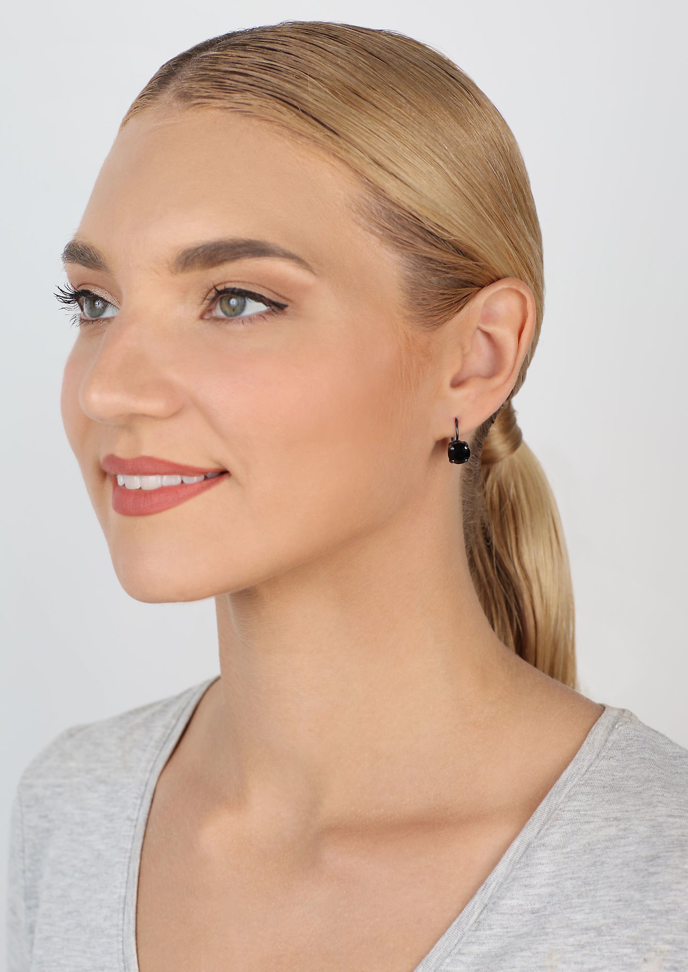 image for Earring Eurowire Black Jack Black jet SS 39