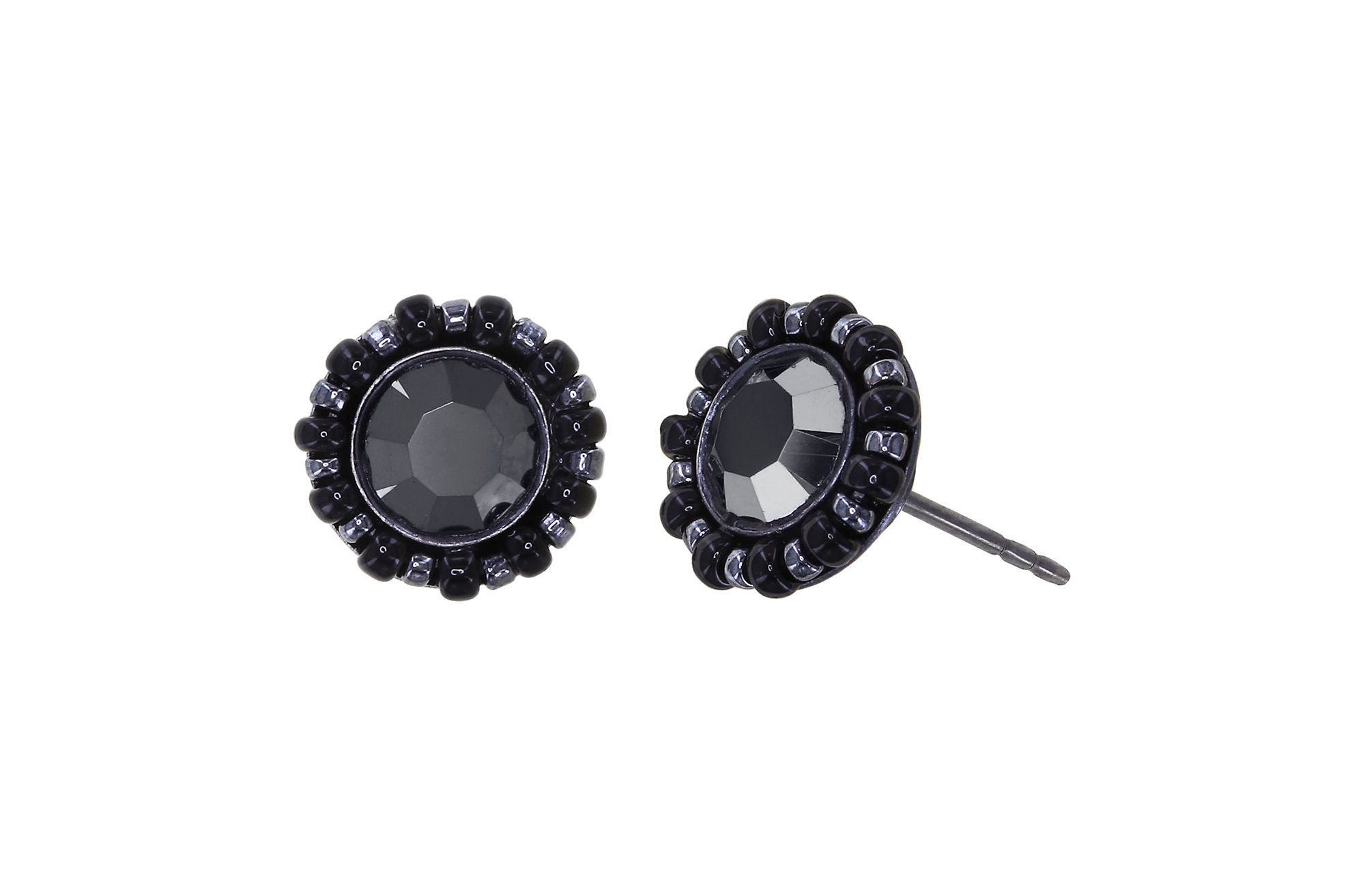 image for Earring stud Heart Beat Black  