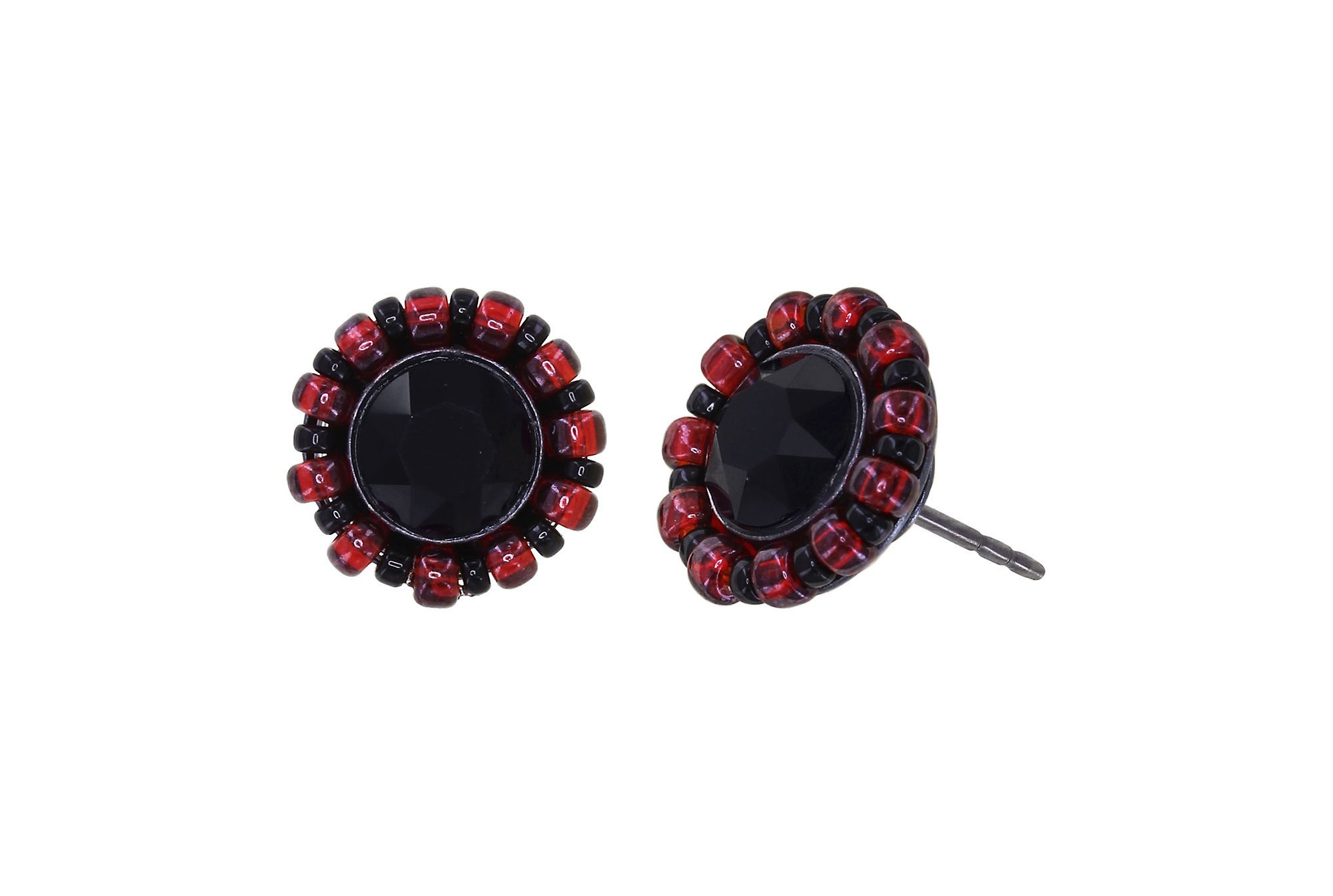 image pour Clou d'oreille Heart Beat Noir / Rouge  