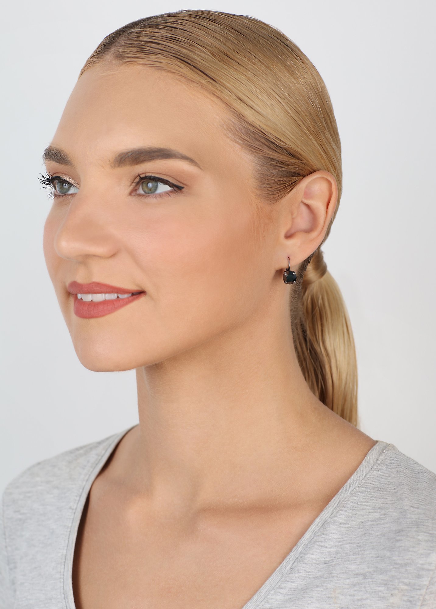 Kép Earring eurowire Black Jack Black jet hematite SS 39