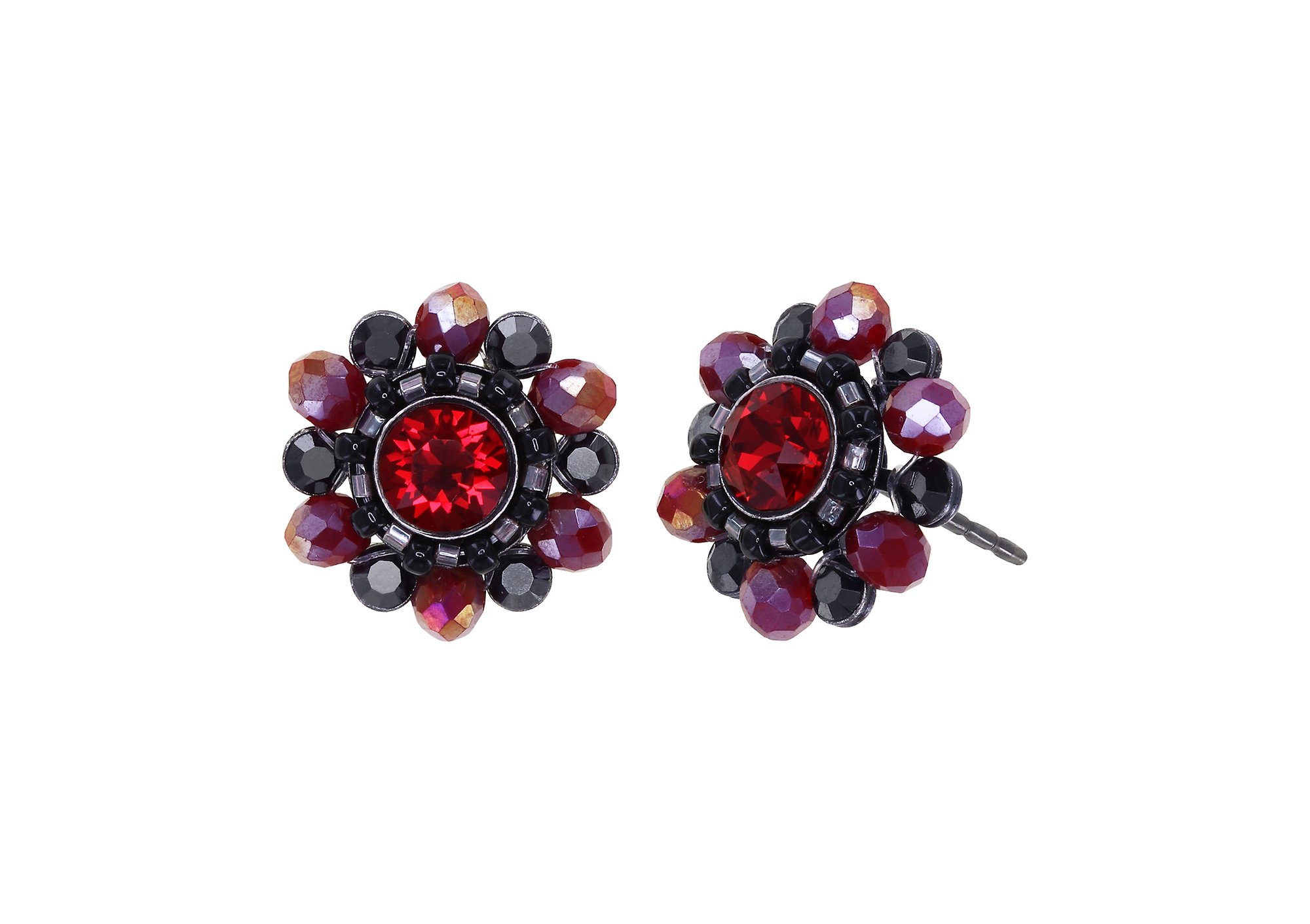 image pour Clou d'oreille Heart Beat Noir / Rouge  
