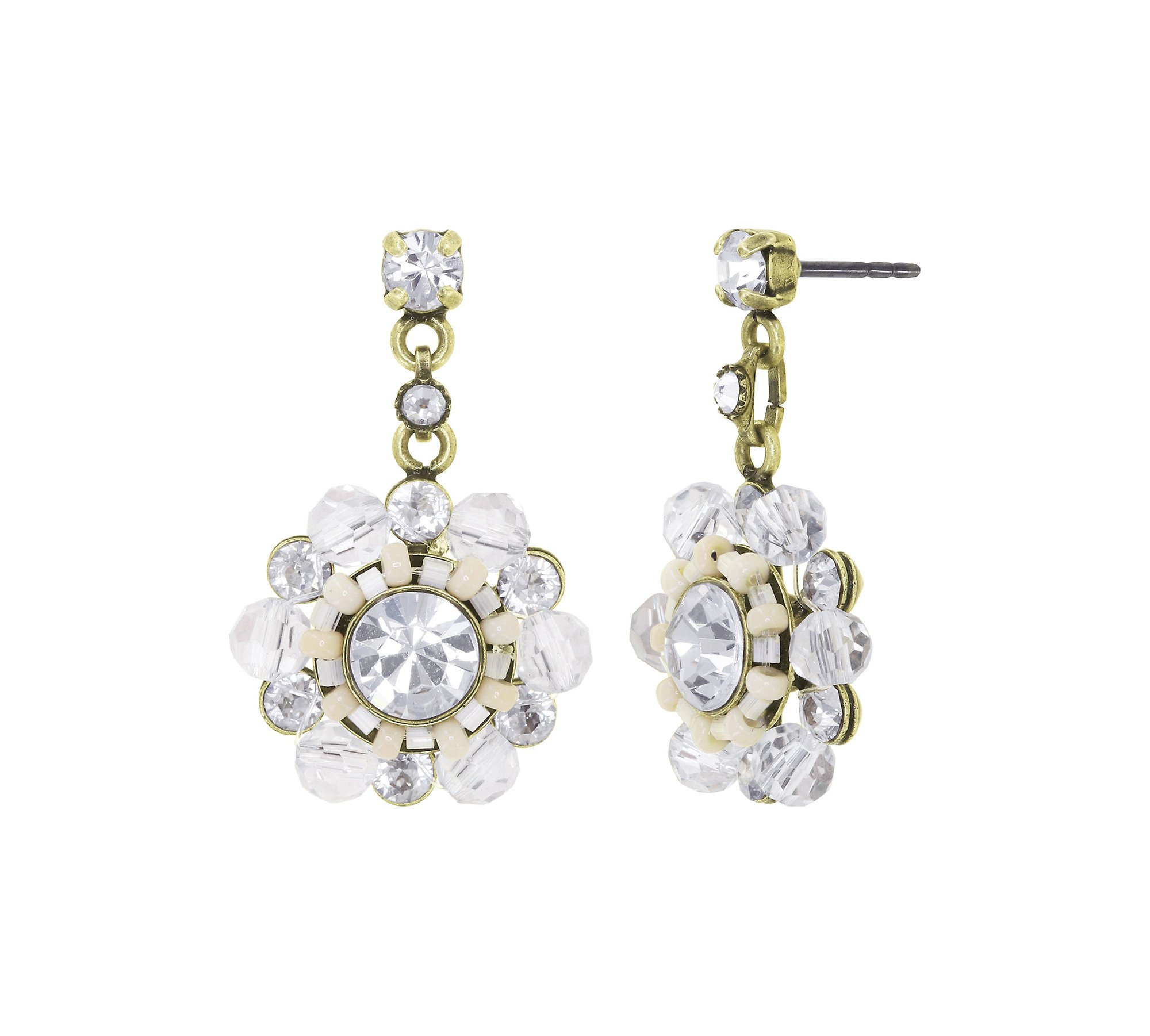 image pour Clou d'oreille pendant Heart Beat Blanc  