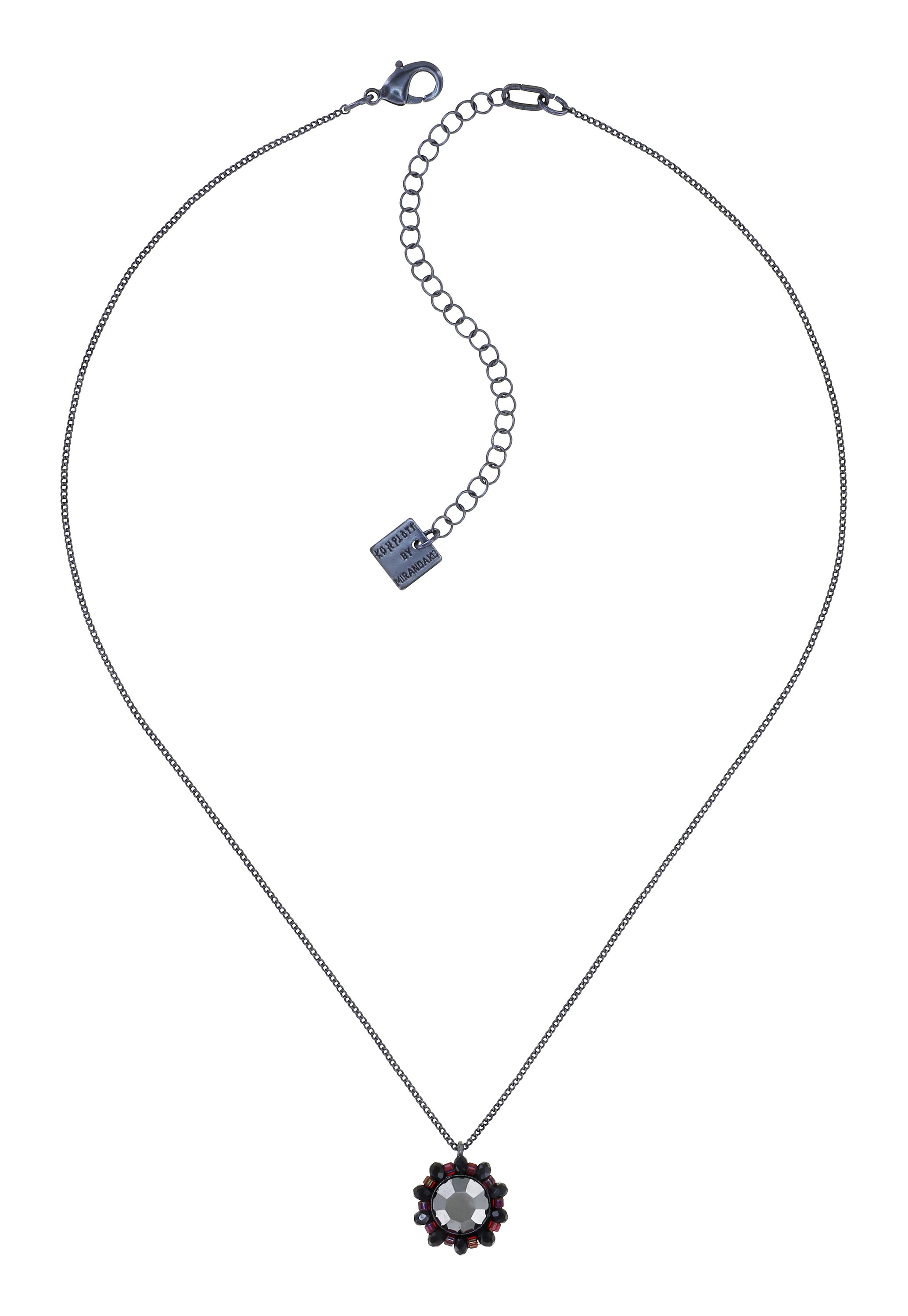 Bild für Halskette mit Anhänger Heart Beat Schwarz / Rot  