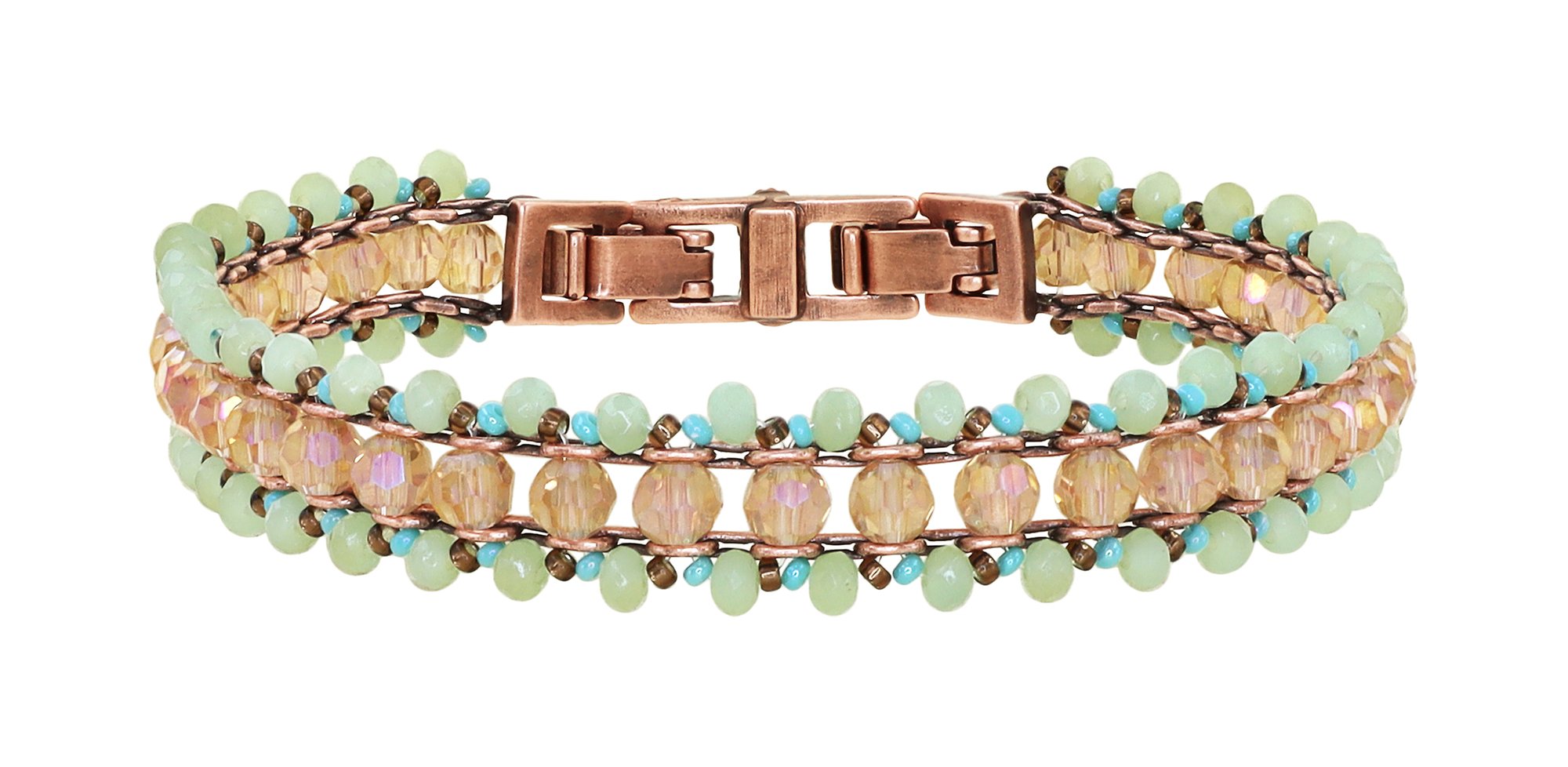 image pour Bracelet Heart Beat Beige / Vert  