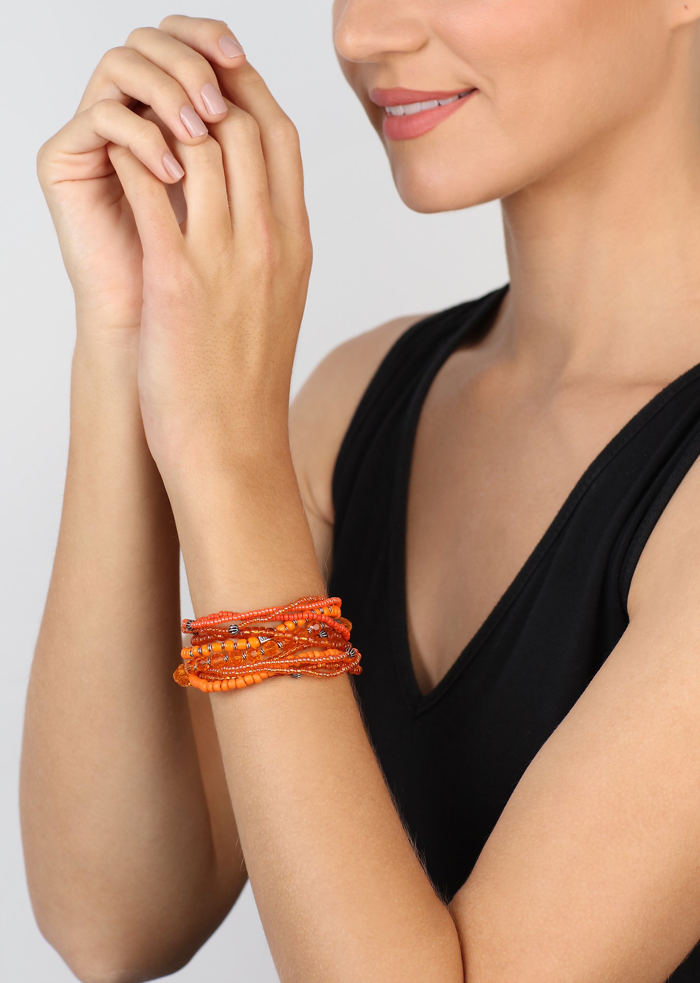 image pour Bracelet élastique Petit Glamour d´Afrique Orange  