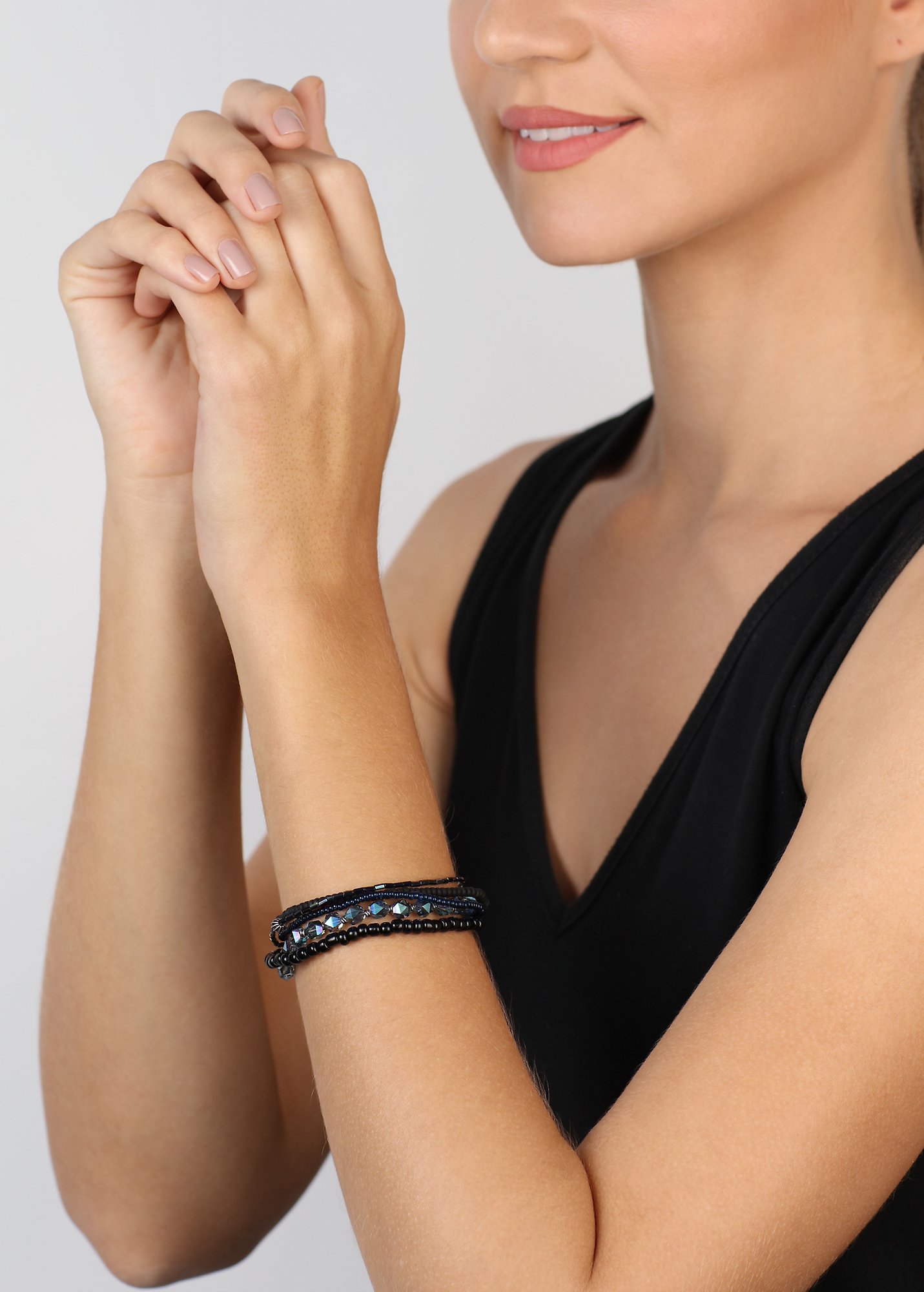 image pour Bracelet élastique Petit Glamour d´Afrique Noir  