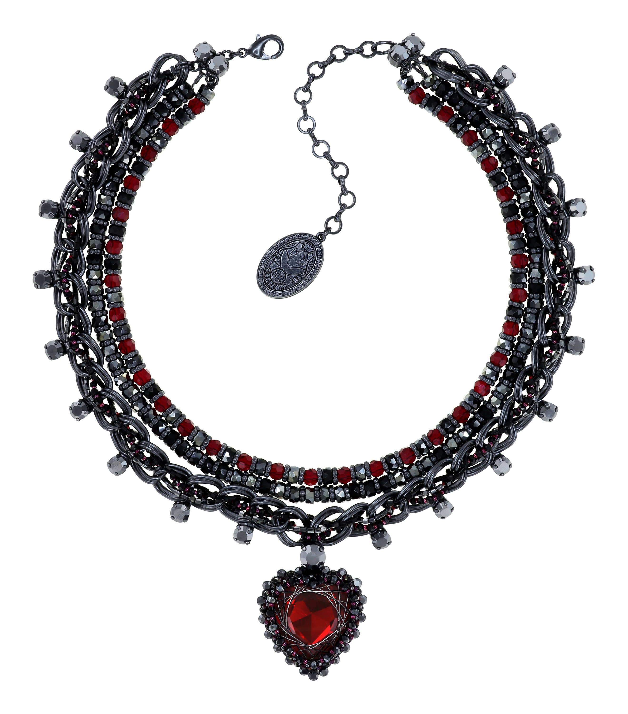 image pour Collier Collier Heart Beat Noir / Rouge  