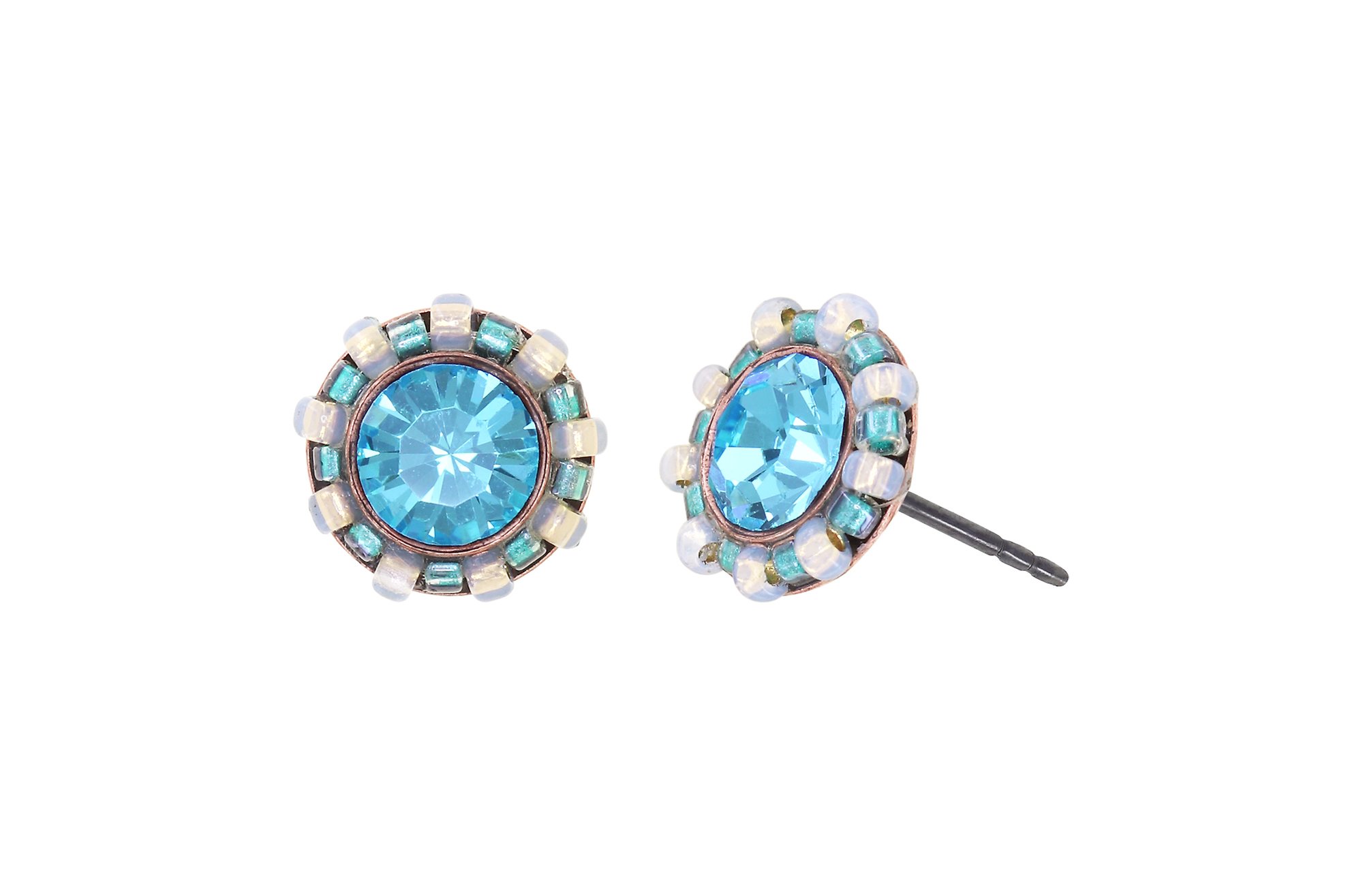 image for Earring Stud Heart Beat Blue  