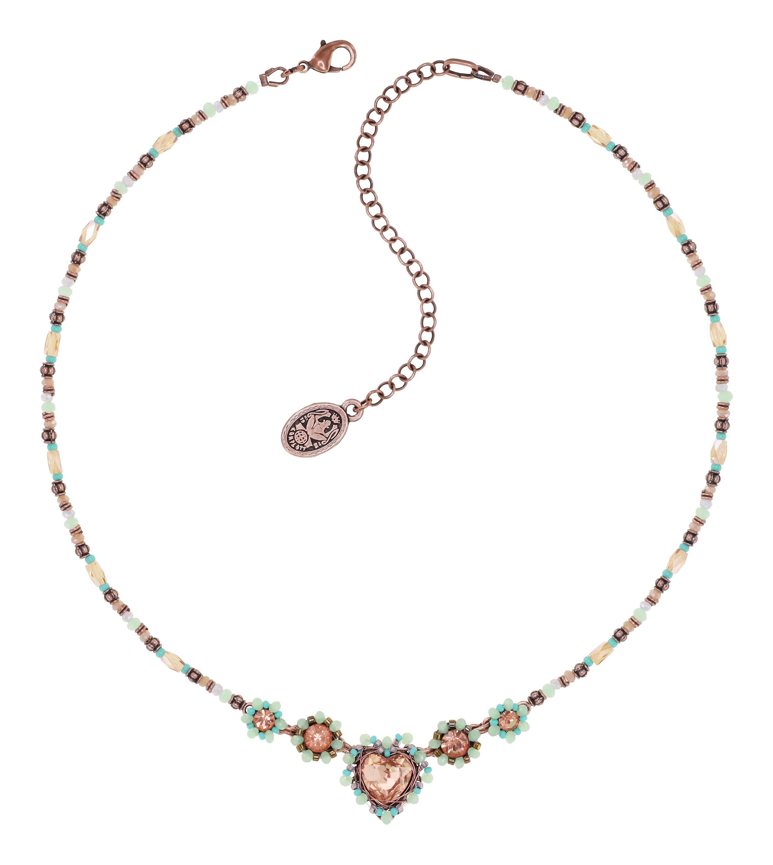 Bild für Halskette Heart Beat Beige / Grün  