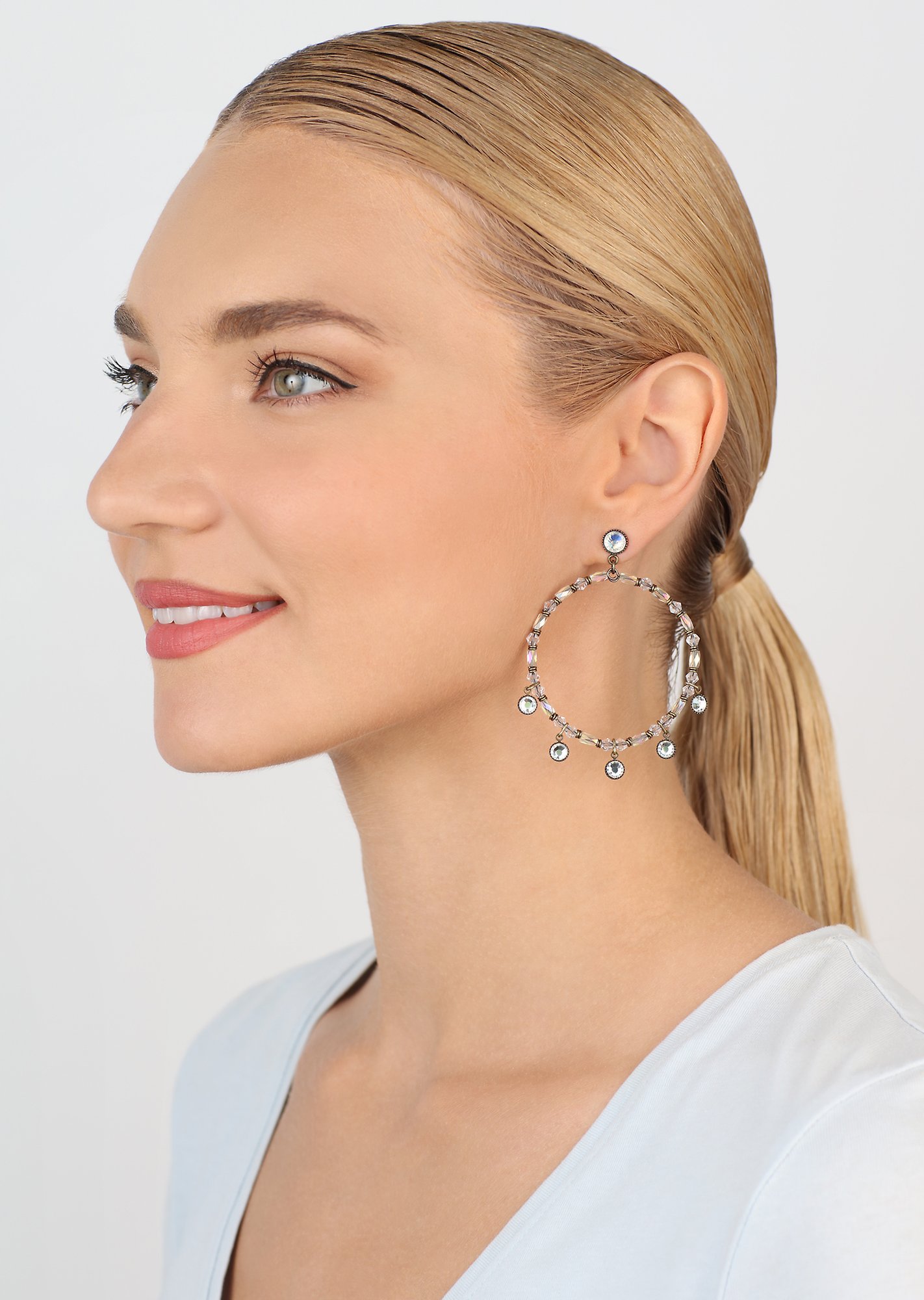 Bild für Ohrstecker baumelnd Petit Glamour d´Afrique Weiß crystal argent flare 