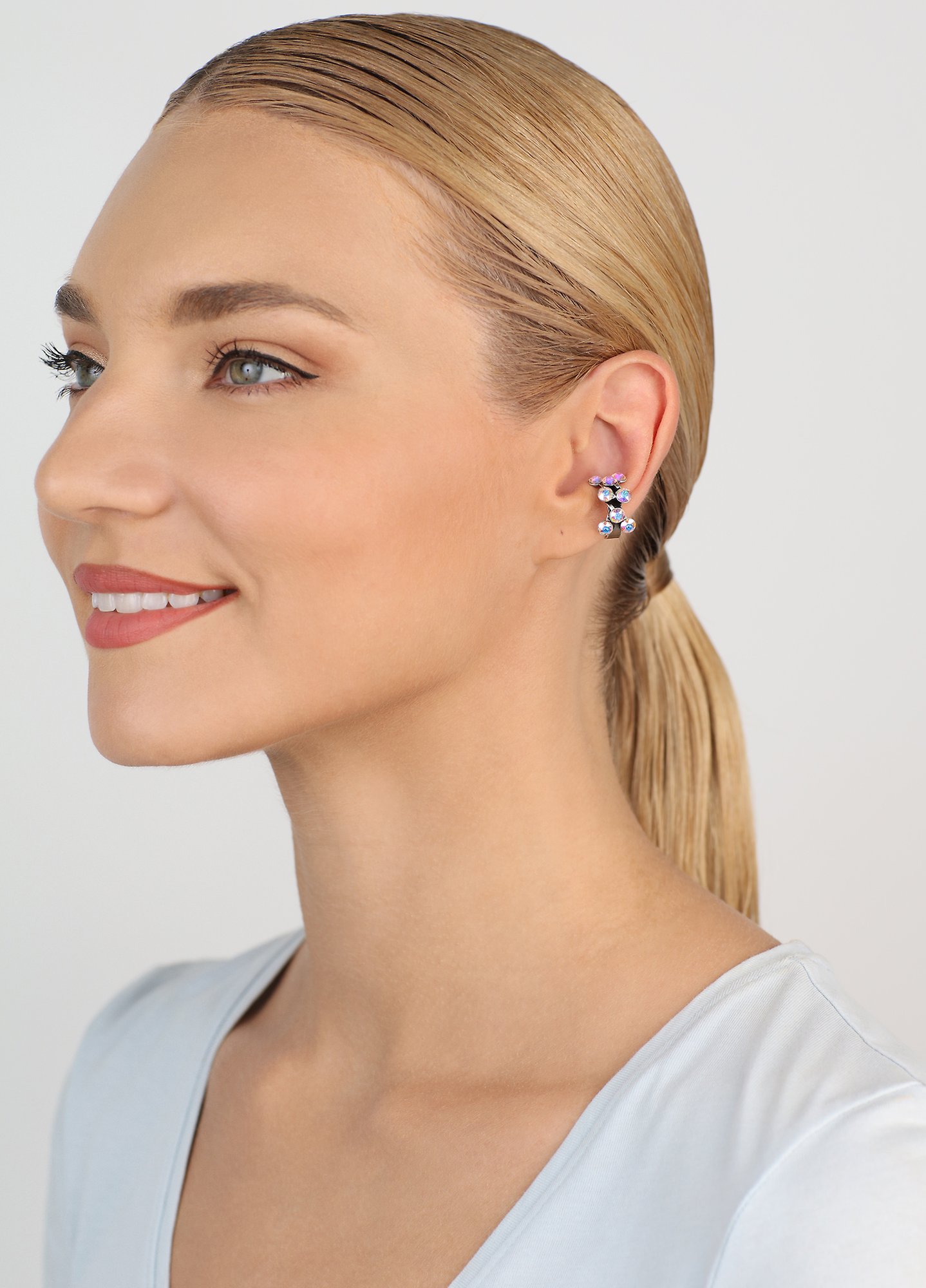 Bild für Ear cuff Magic Fireball Weiß / Lila  Classic Size (21mm Ø)