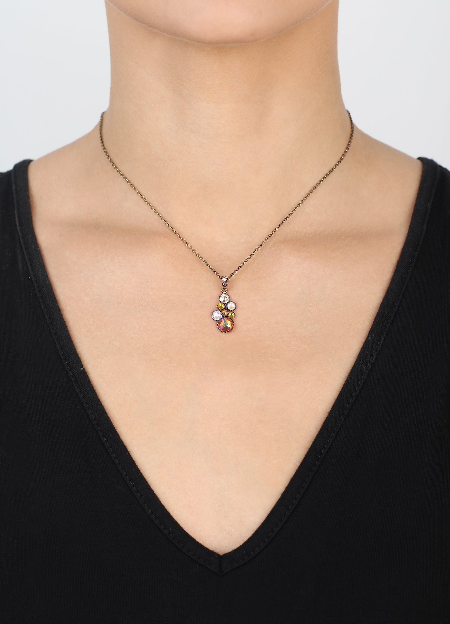 image for Necklace Pendant Water Cascade Brown / Yellow  