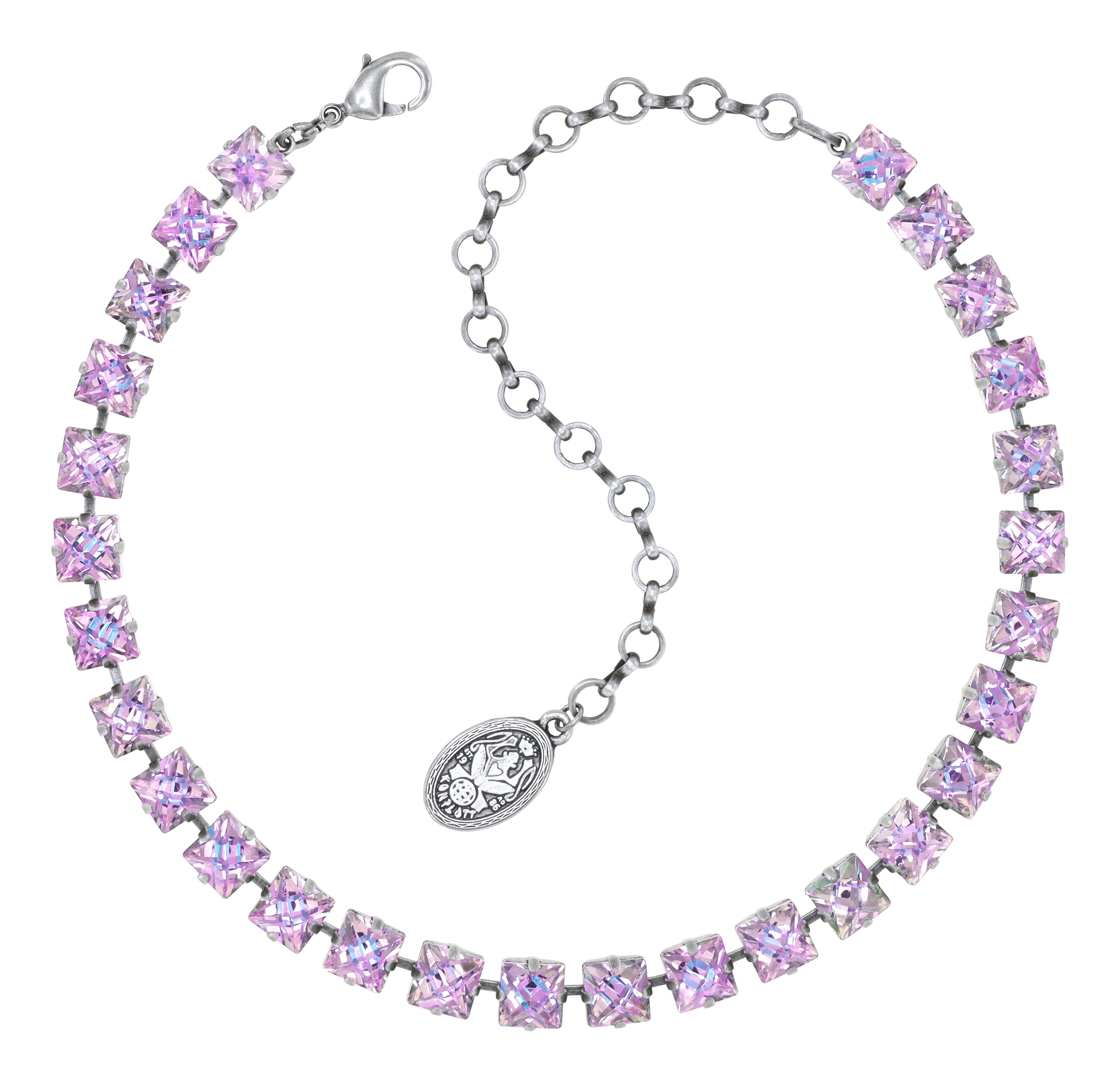 Bild für Choker Collier Punk Classics Weiß / Hellrosa Kristall vitrail hell Größe M