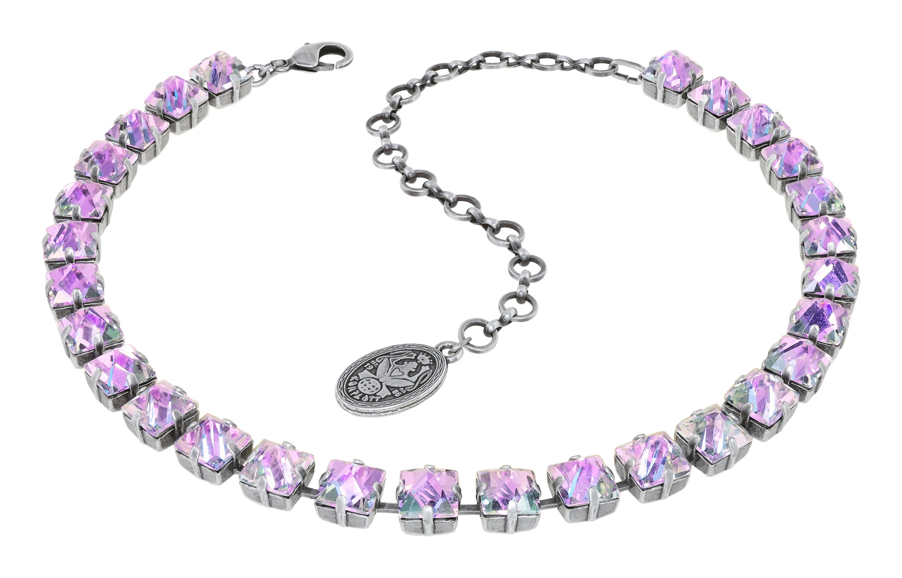 Bild für Choker Collier Punk Classics Weiß / Hellrosa Kristall vitrail hell Größe M