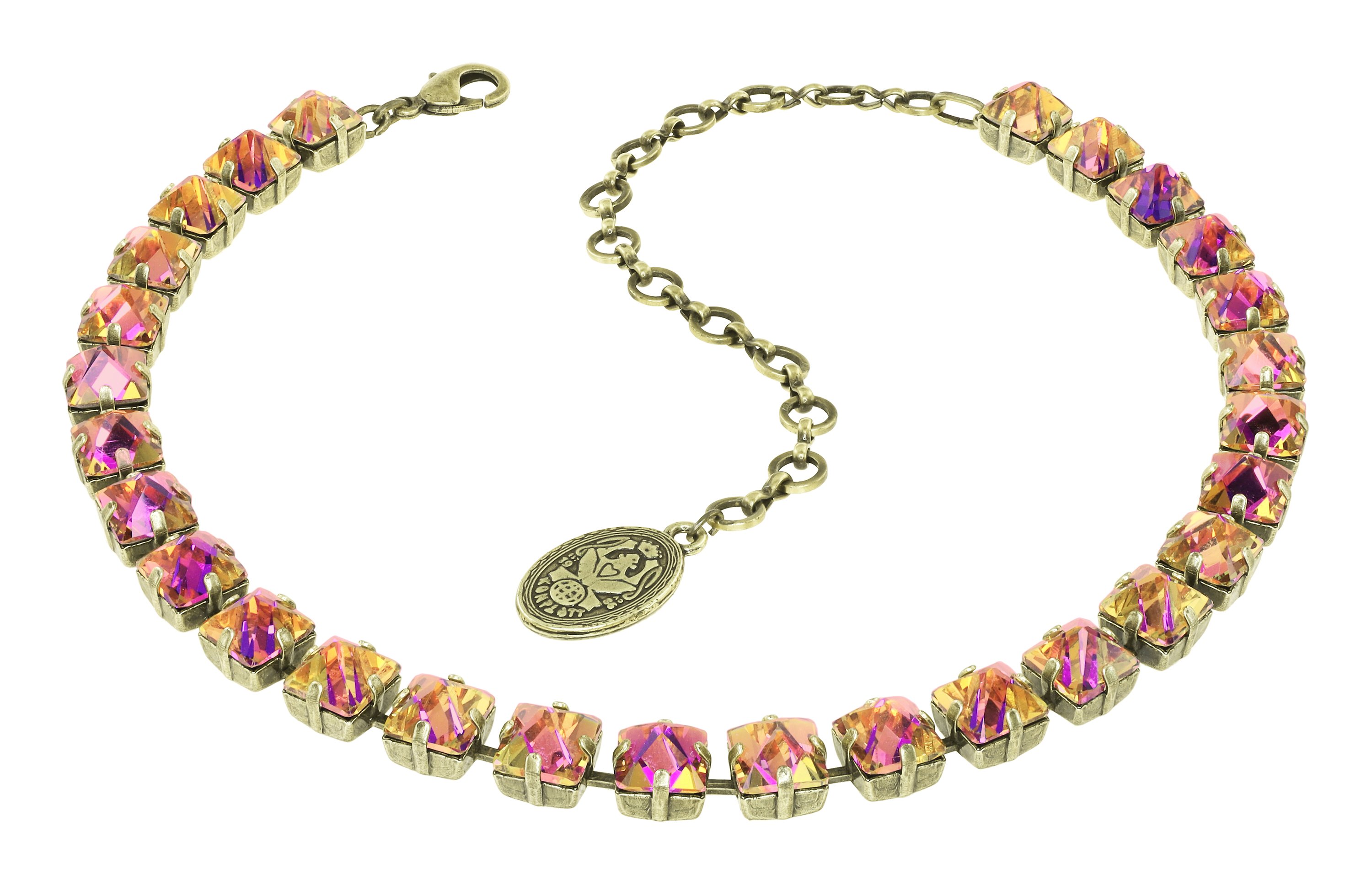 image for Necklace Choker Punk Classics Orange / Lila violet blue size M