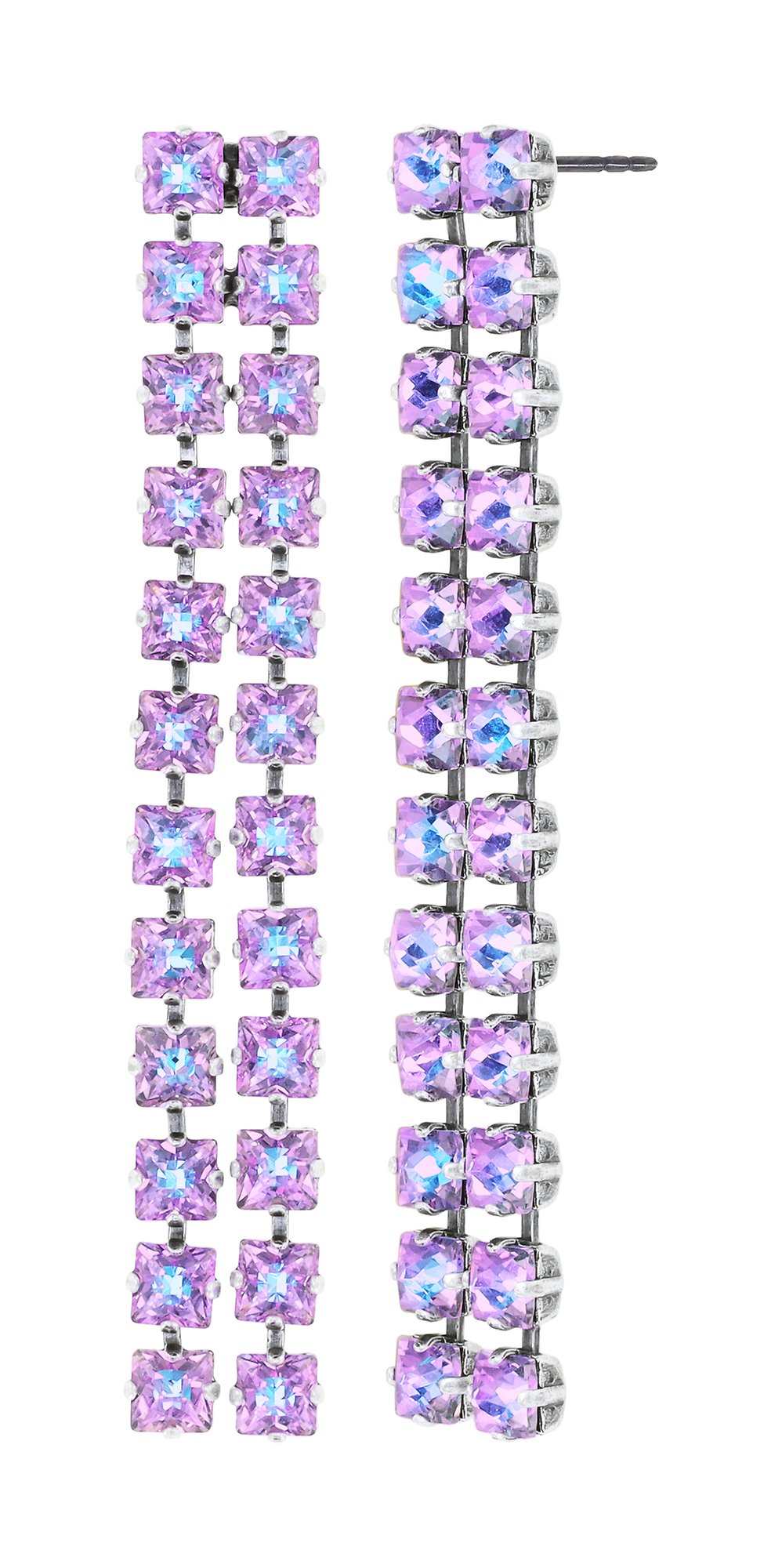 image for Earring Stud Dangling Punk Classics White / Lt. Rose crystal vitrail light size S