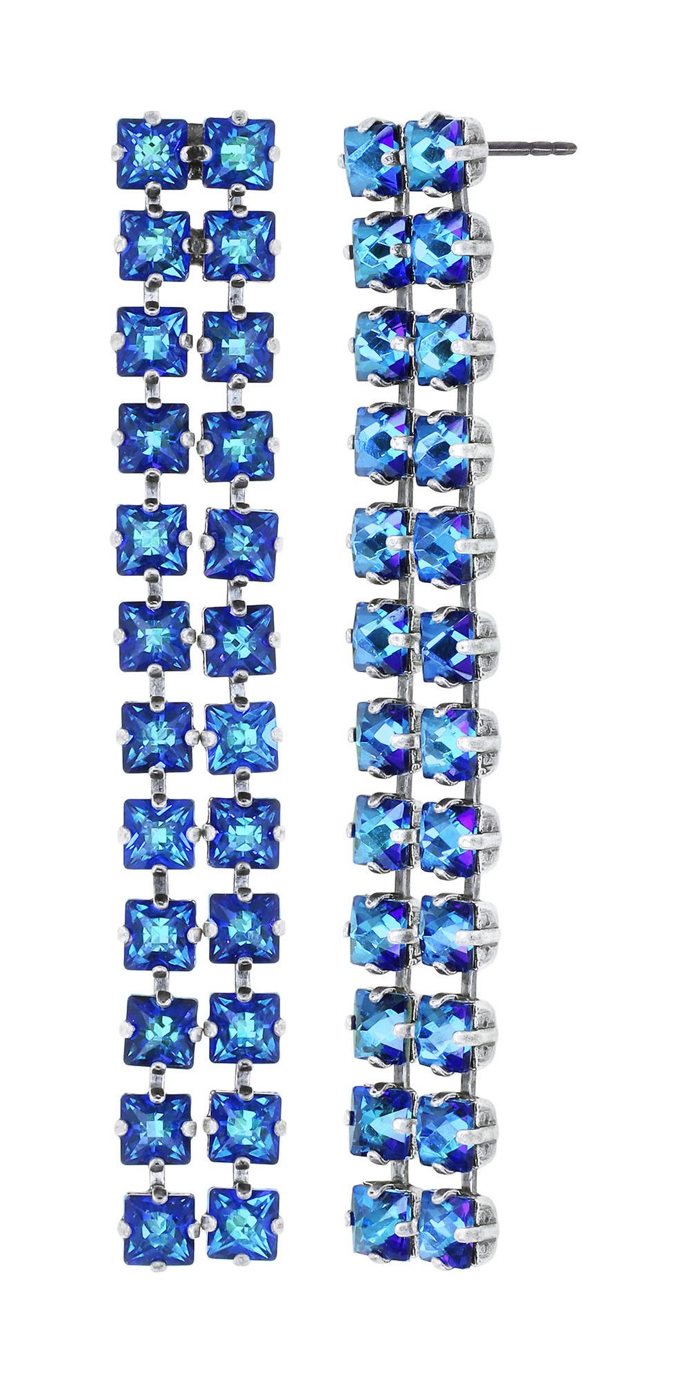 Bild für Ohrstecker baumelnd Punk Classics Blau Kristall Bermuda Blau Größe S