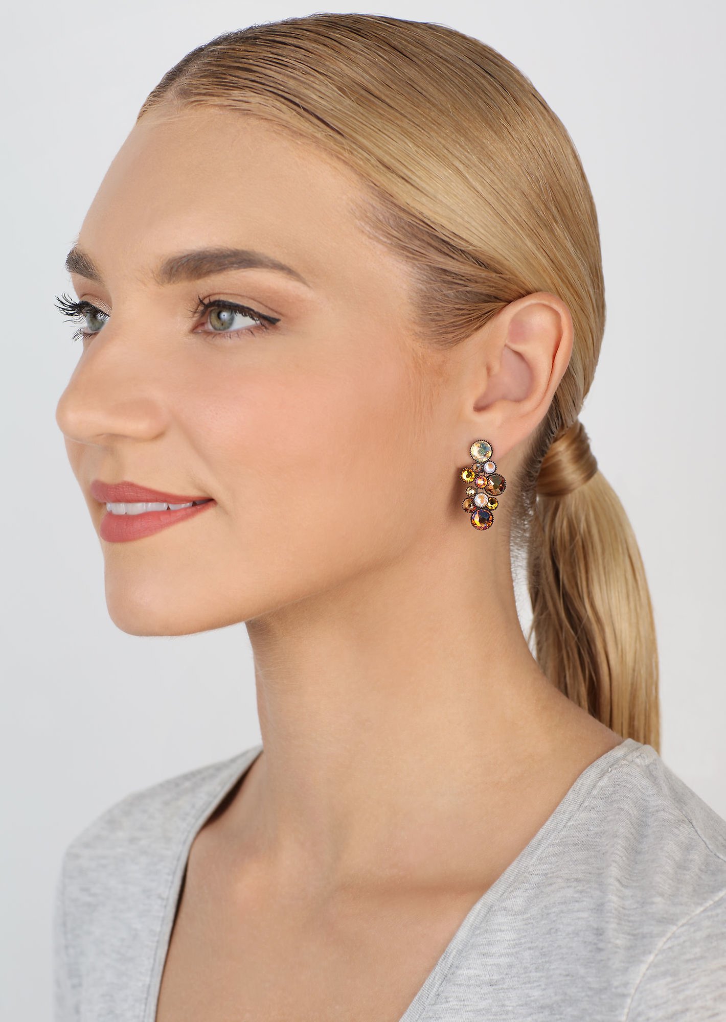 image pour Clou d'oreille pendant Water Cascade Marron / Jaune  