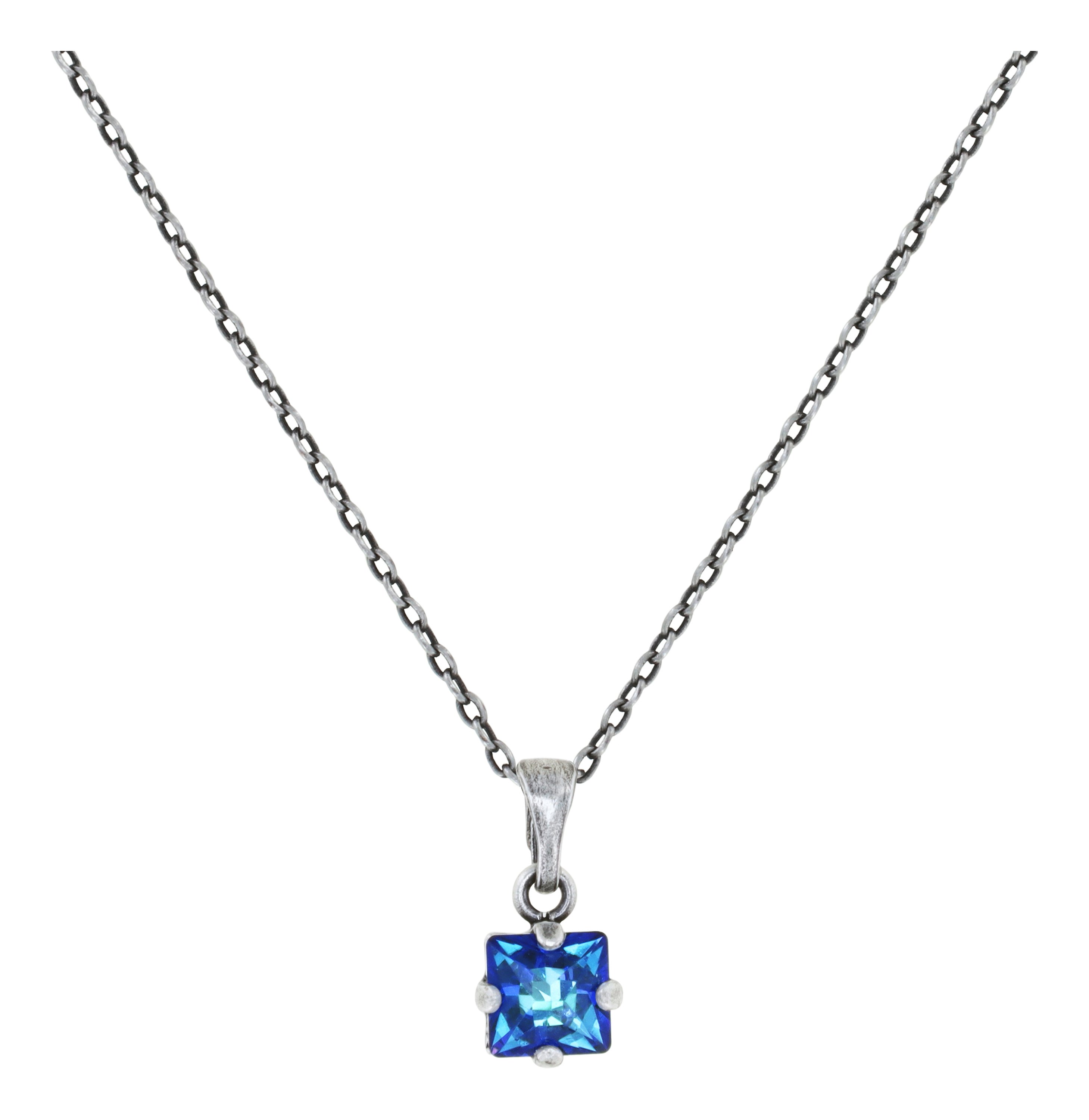 image for Necklace Pendant Punk Classics Blue crystal bermuda blue size S